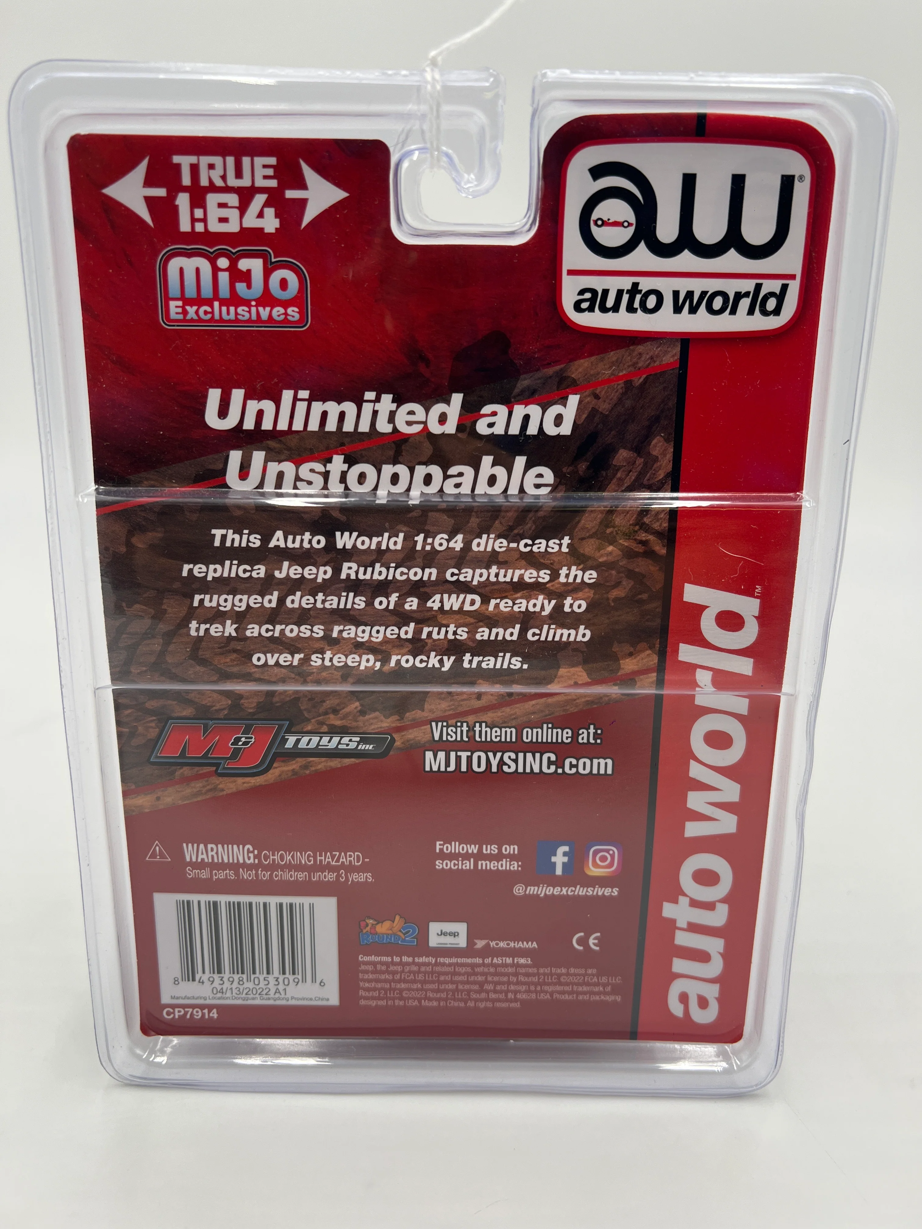 Auto World MiJo Exclusive Geolandar Yokohama 2018 Jeep Rubicon Unlimited 4x4 1/3600 181C - Image 6