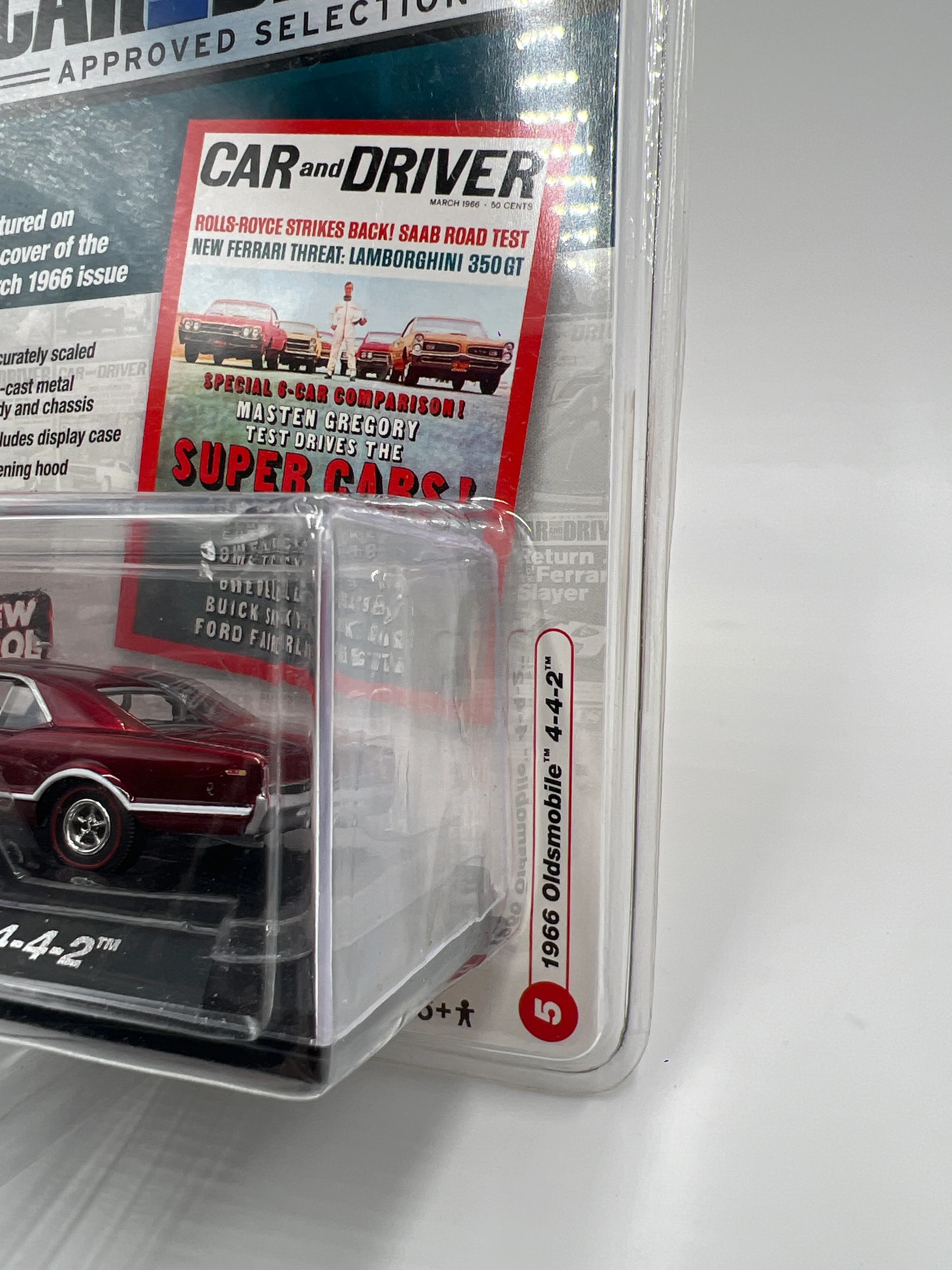 Auto World Car And Driver #5 Ultra Red CHASE 1966 Oldsmobile 442 - Image 3
