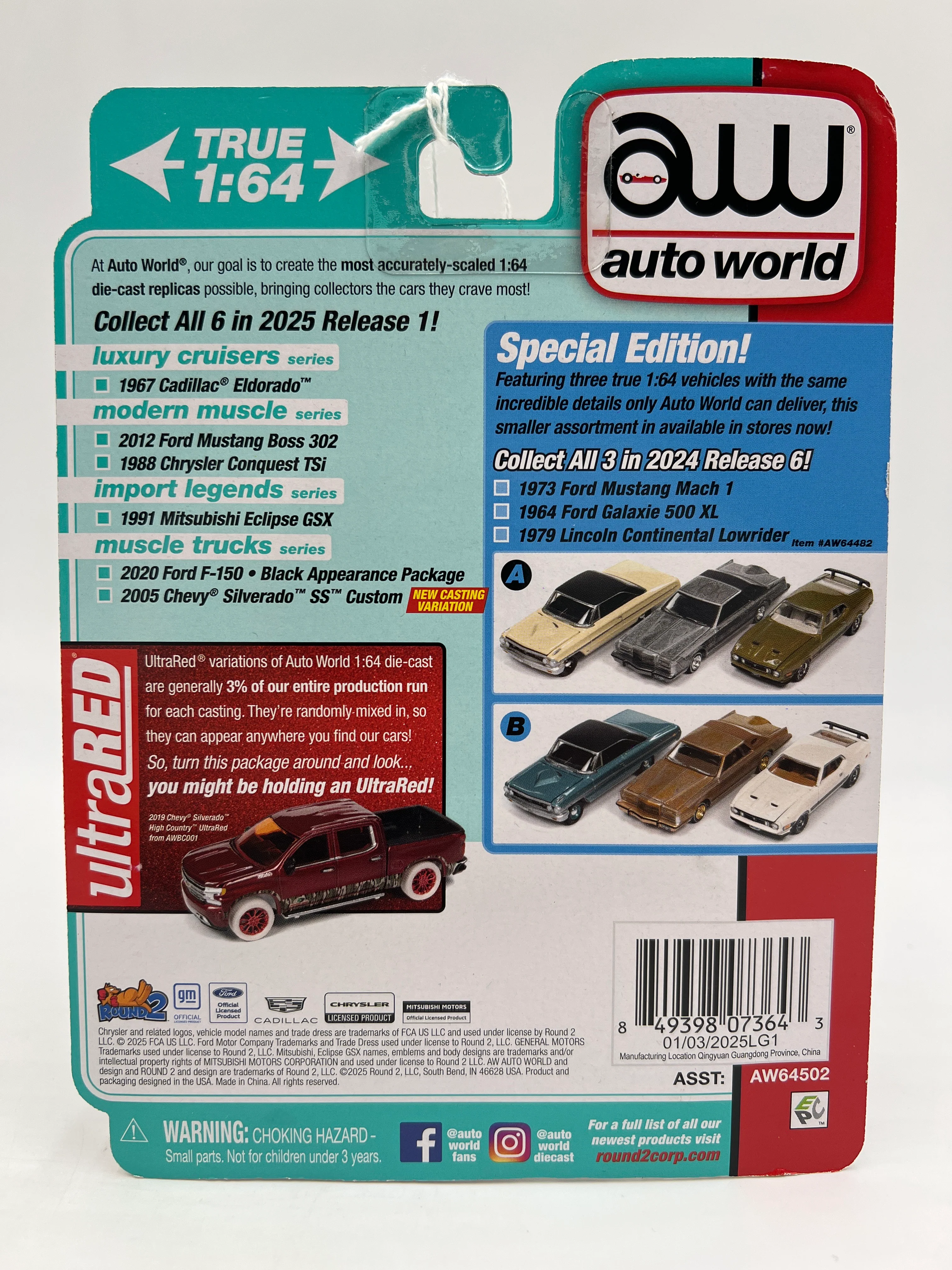 Auto World Modern Muscle Release 1 Version B Ultra Red CHASE 2012 Ford Mustang Boss 302 Red - Image 6