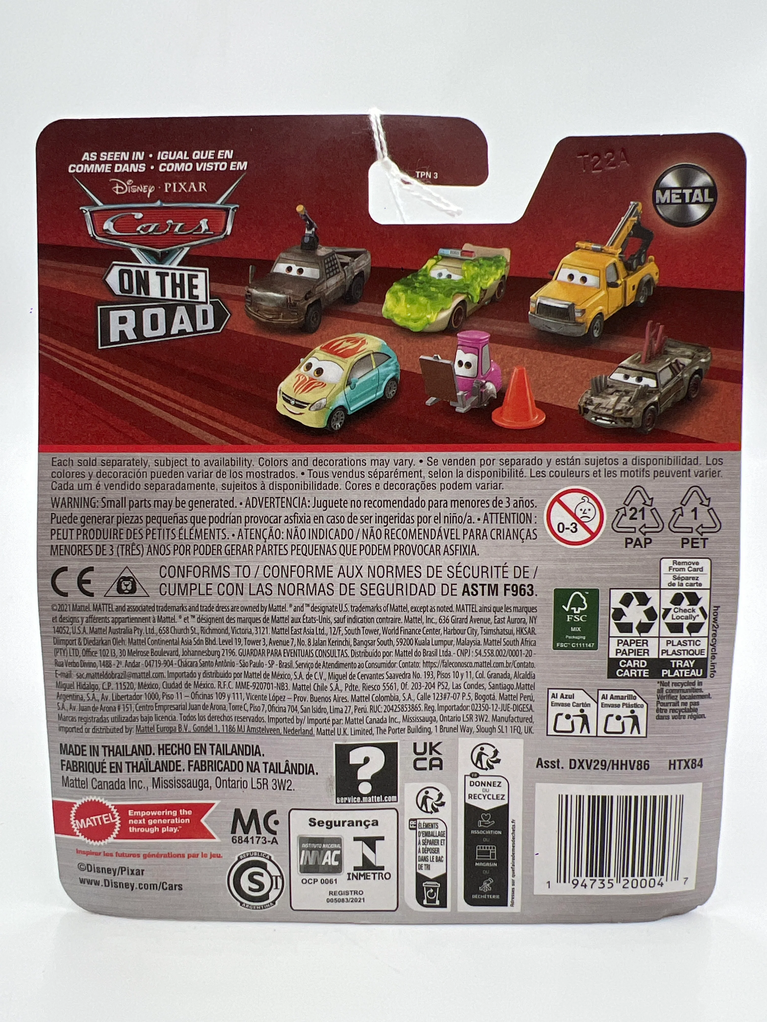 2024 Disney Pixar Cars Barney Cones Light Blue 137B - Image 5