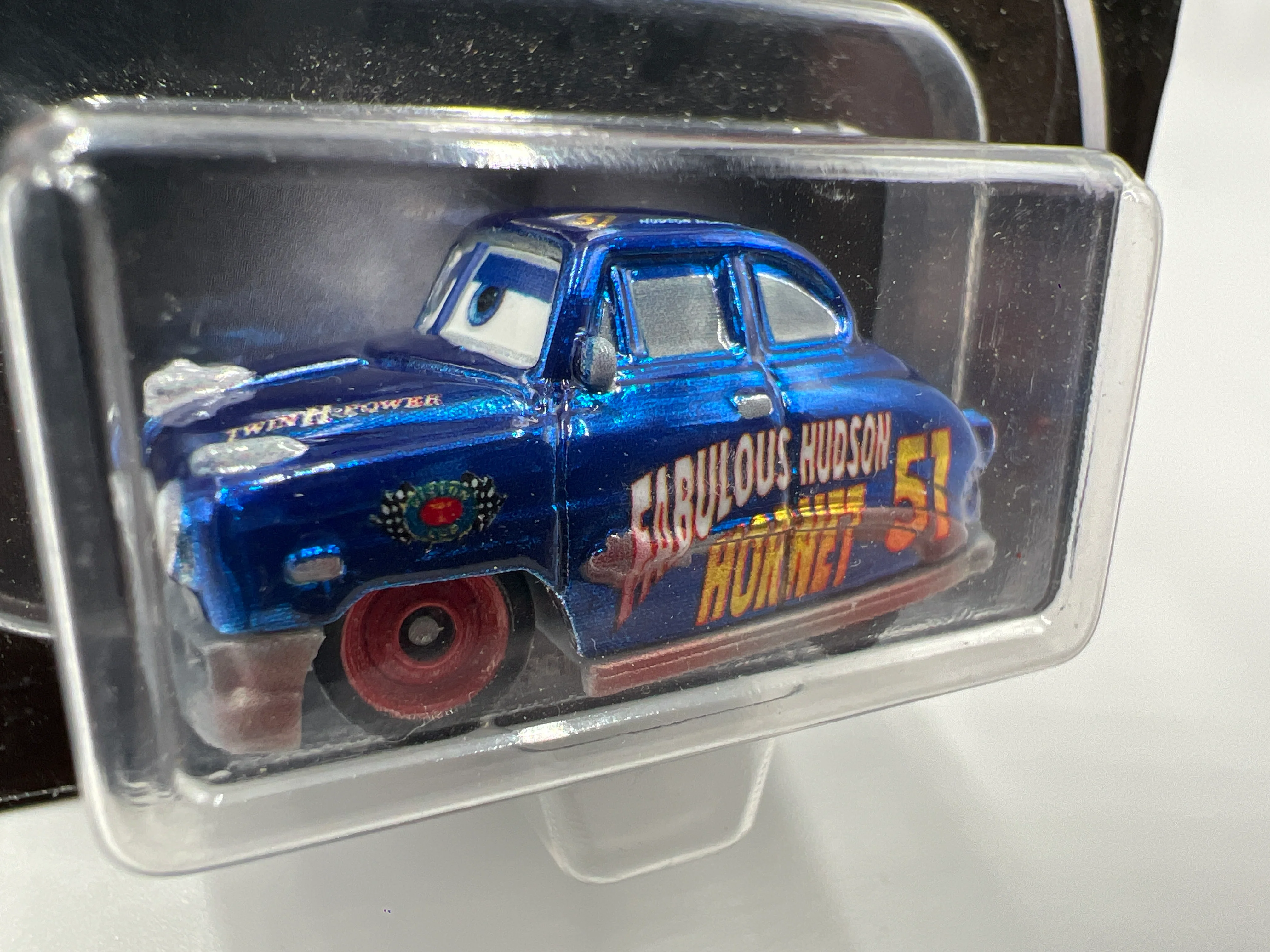 Disney Pixar Cars Mini Racers Metallic Dirt Track Fabulous Hudson Hornet Blue 140A - Image 3