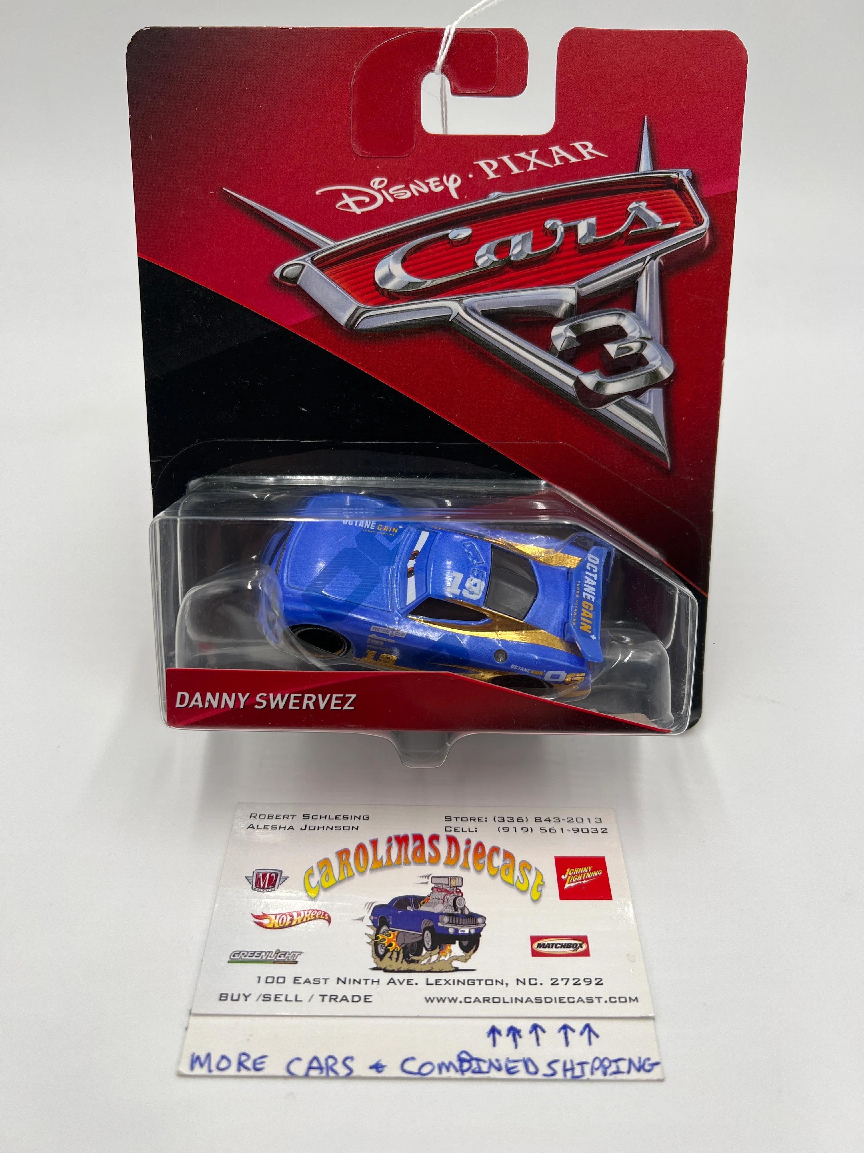 Disney Pixar Cars 3 Danny Swervez #19 Blue