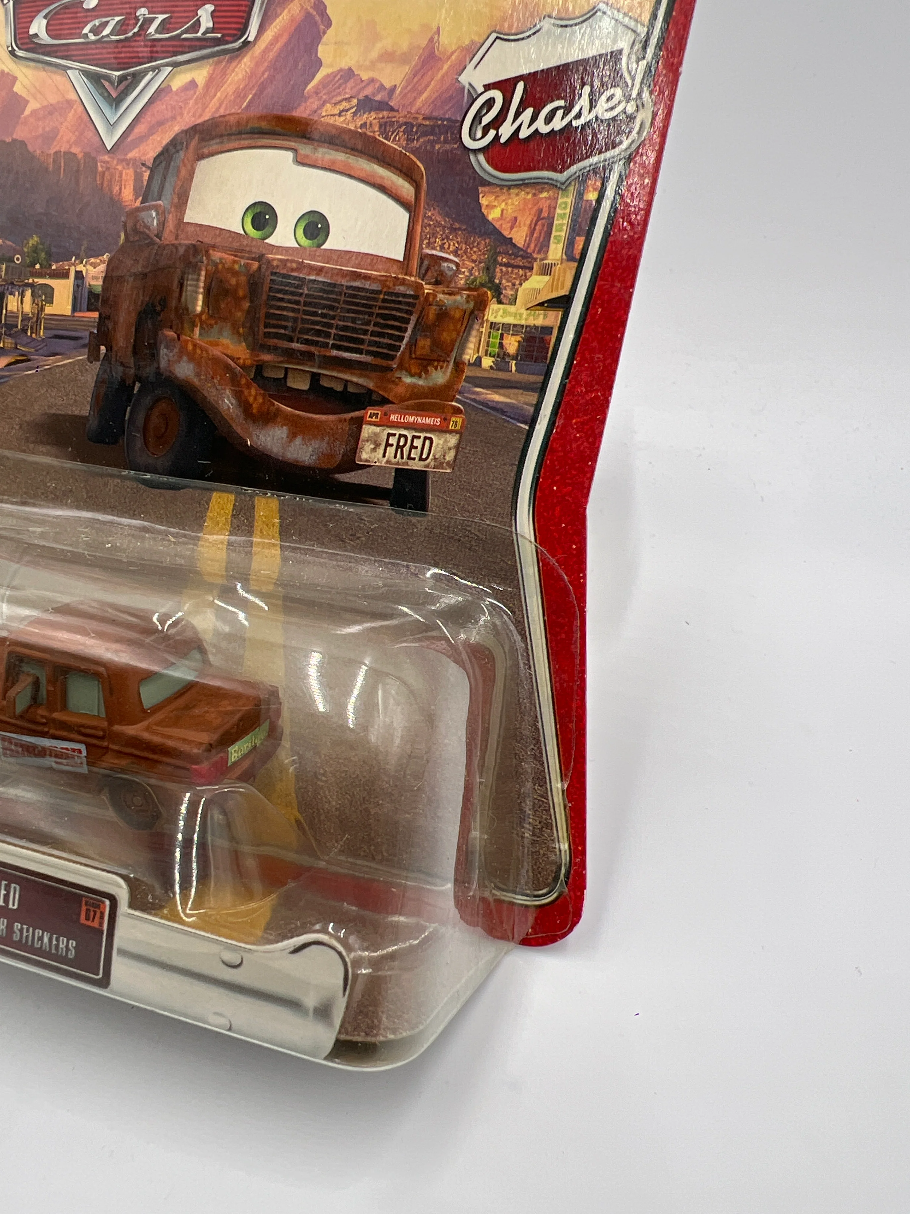 Disney Pixar The World Of Cars #67 CHASE Fred With Bumper Stickers Loose Blister - Image 3