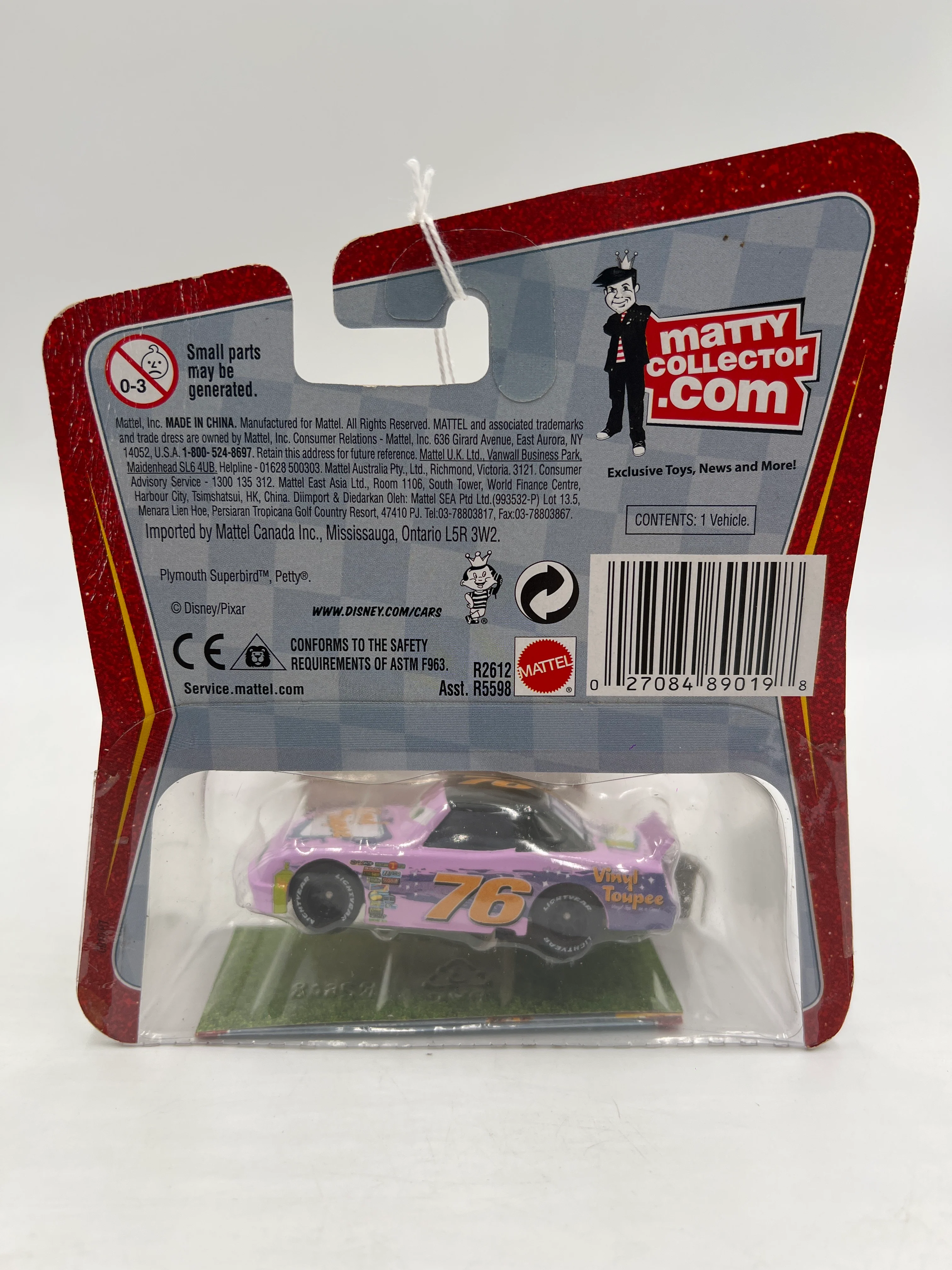Disney Pixar The World Of Cars Vinyl Toupee No 76 137A - Image 6