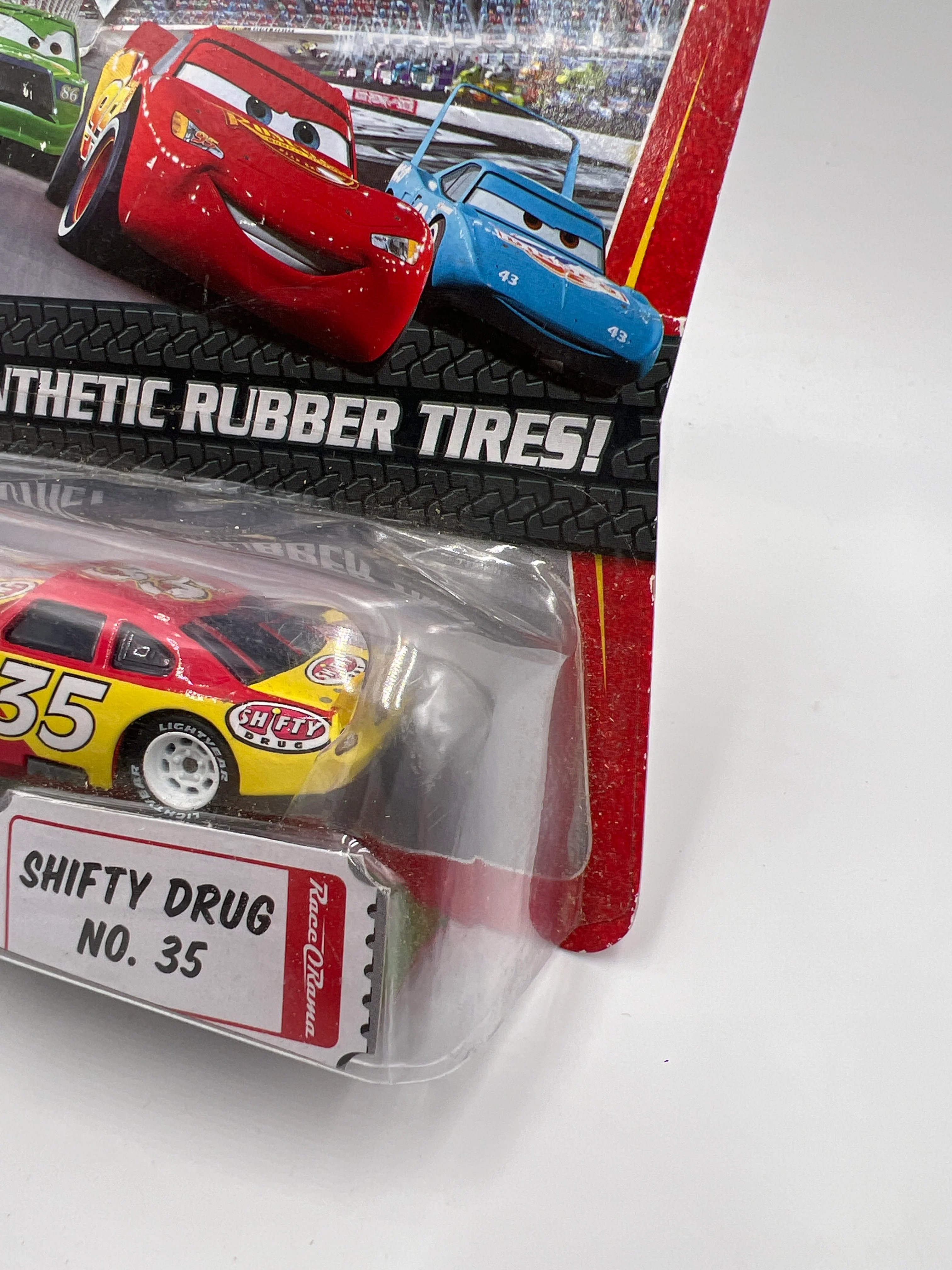 Disney Pixar The World Of Cars Rubber Tires Shifty Drug No 35 Bad Cards 139i - Image 3