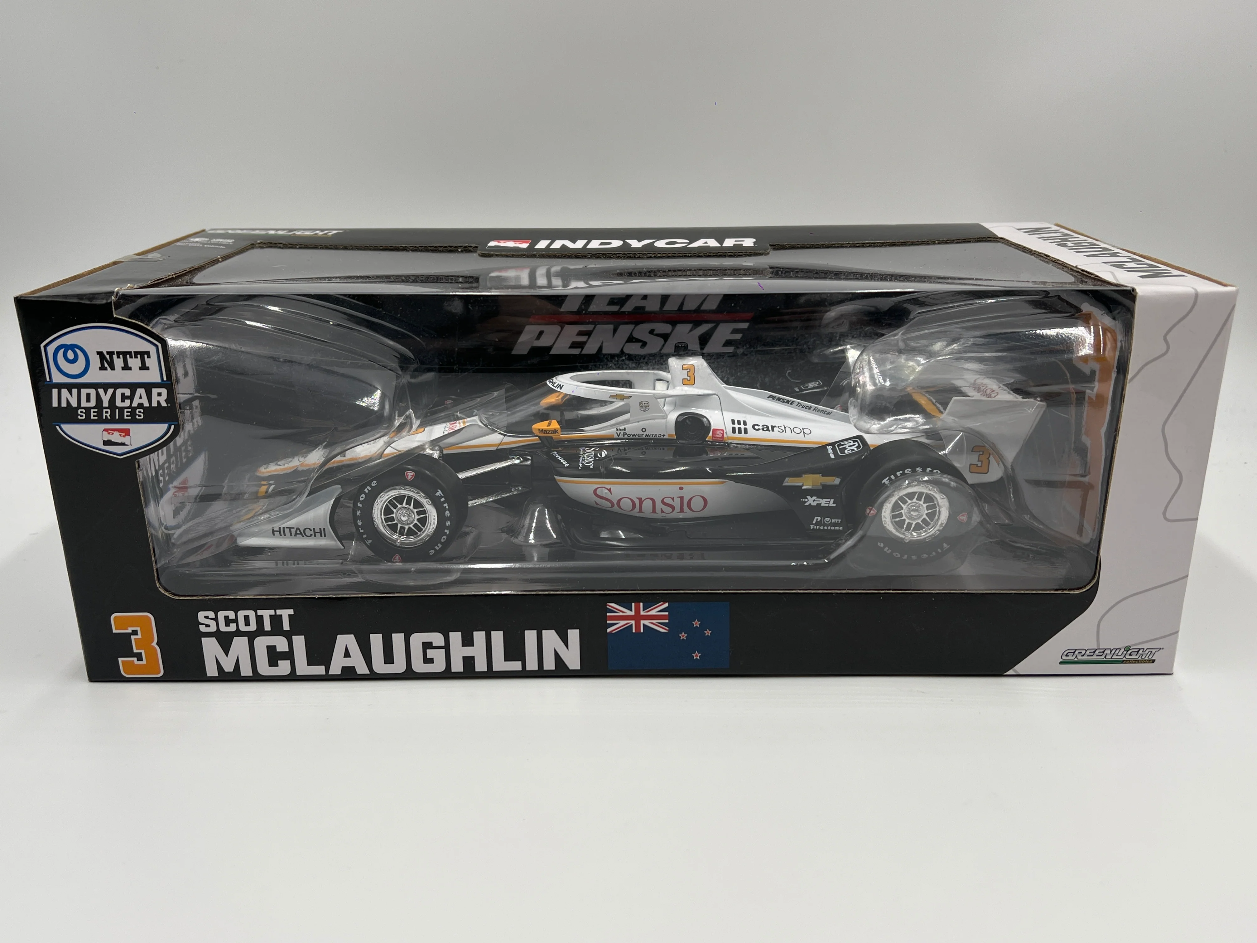 Greenlight 1:18 NTT Indycar Series Scott McLaughlin #3 Sonsio White/Black - Image 2