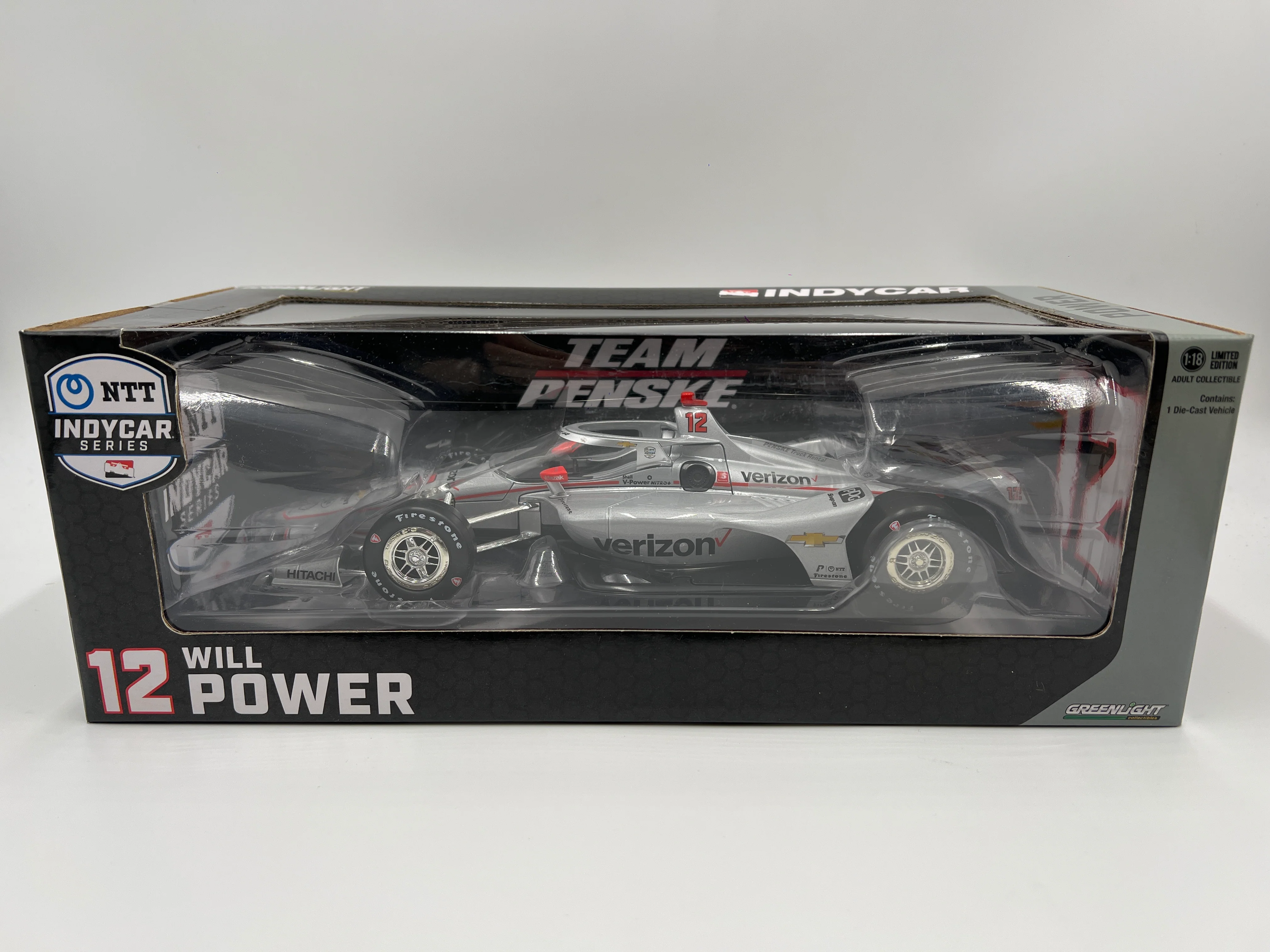 Greenlight 1:18 NTT Indycar Series Will Power #12 Team Penske Silver - Image 2