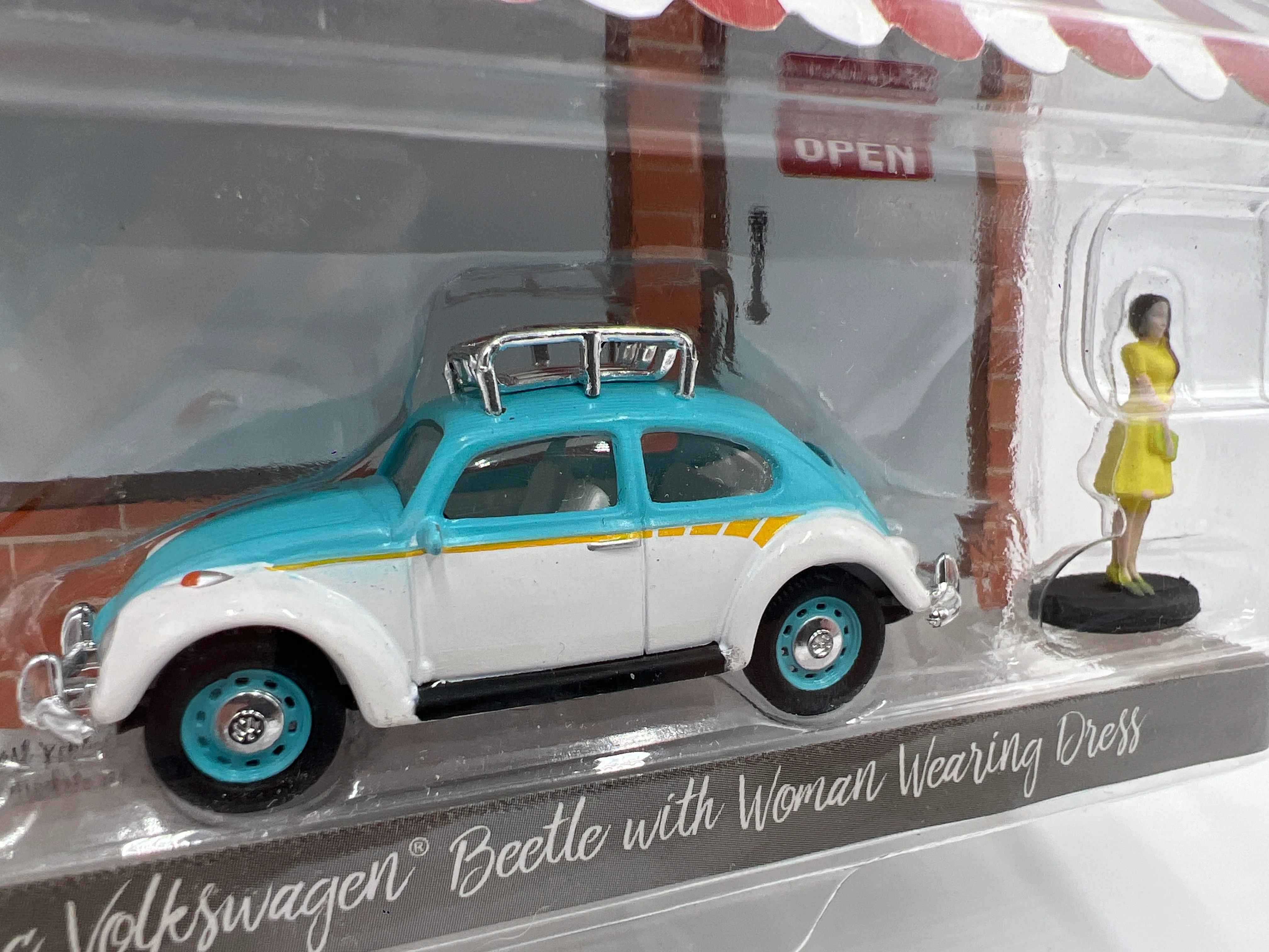 Greenlight The Hobby Shop Series 1 Classic Volkswagen Beetle With Woman Wearing Dress 182D - Image 2