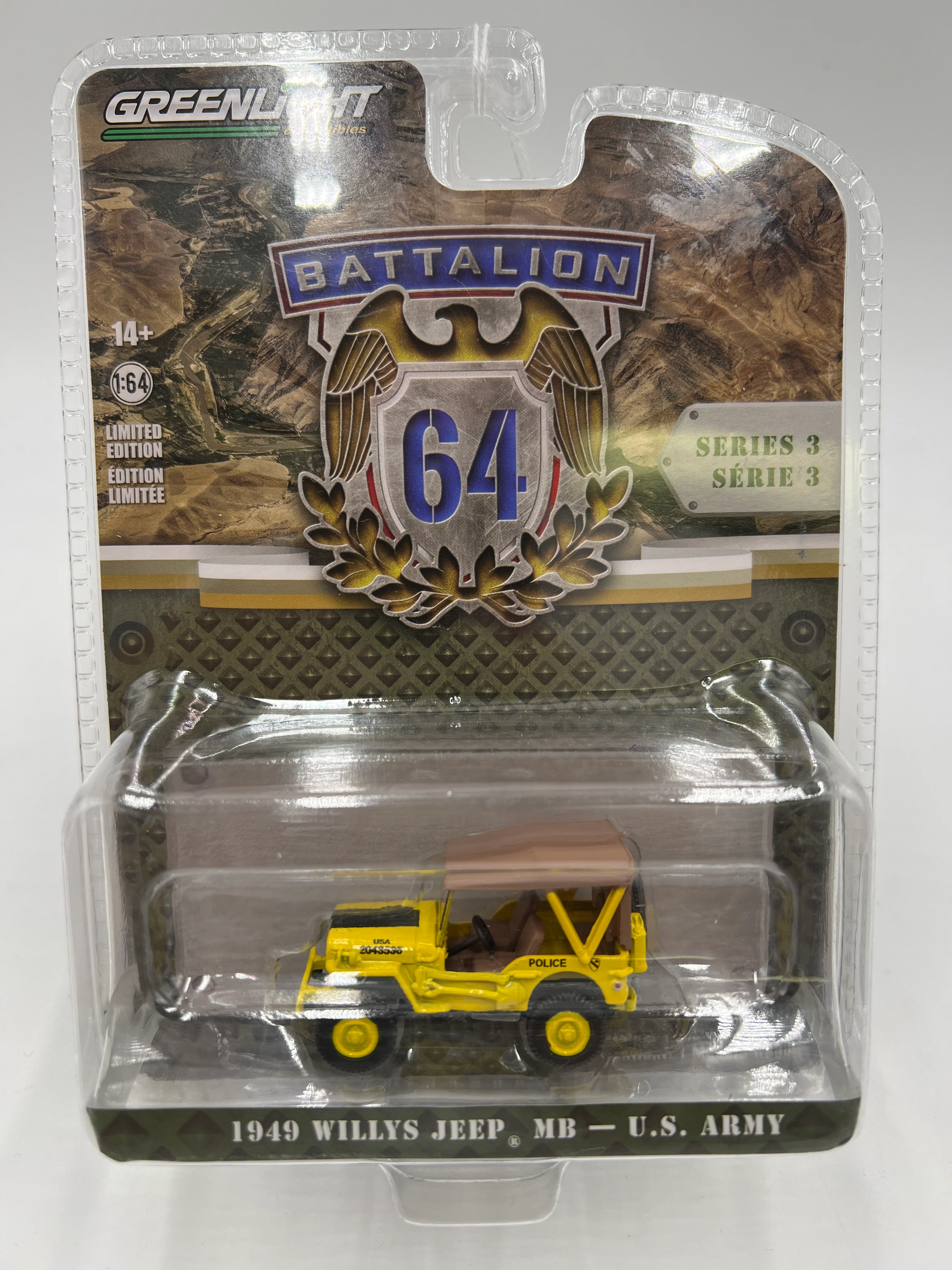 Greenlight Battalion 64 1949 Willys Jeep MB U.S Army Yellow 181i - Image 2