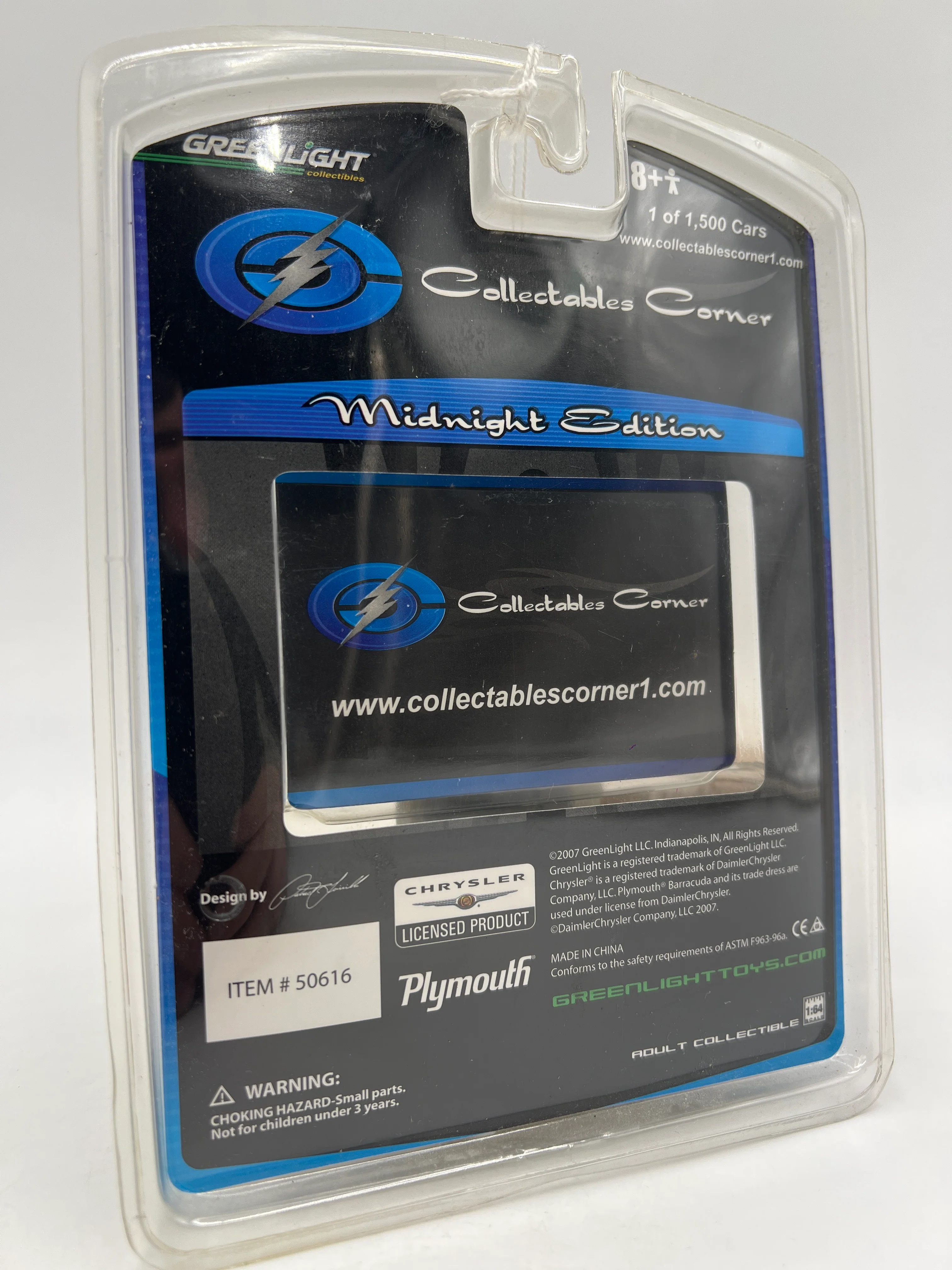 Greenlight Collectibles Corner Midnight Edition 1/1500 1971 Plymouth Hemi Cuda Black - Image 3