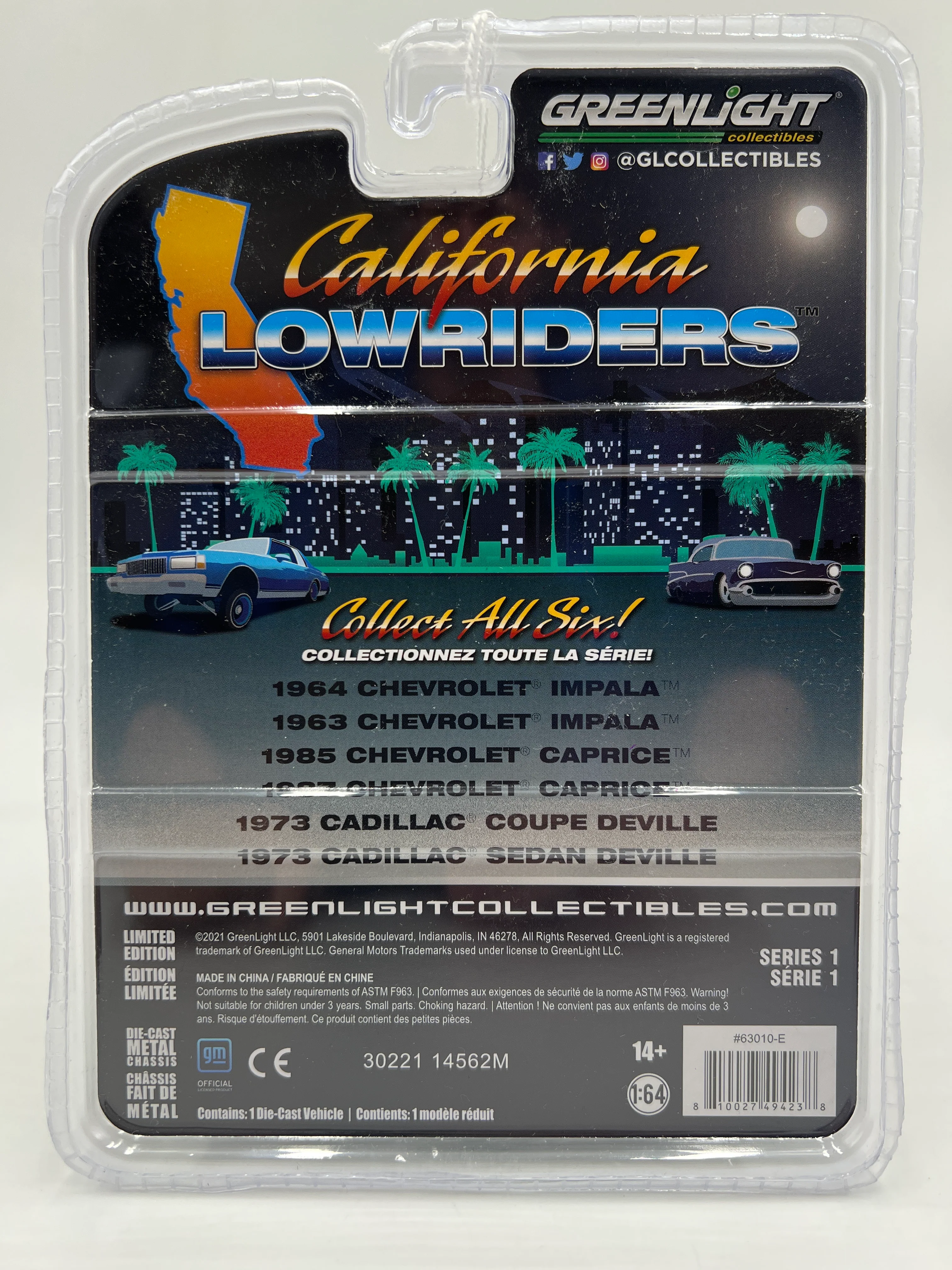 Greenlight California Lowriders Series 1 CHASE 1973 Cadillac Coupe Deville Black - Image 7