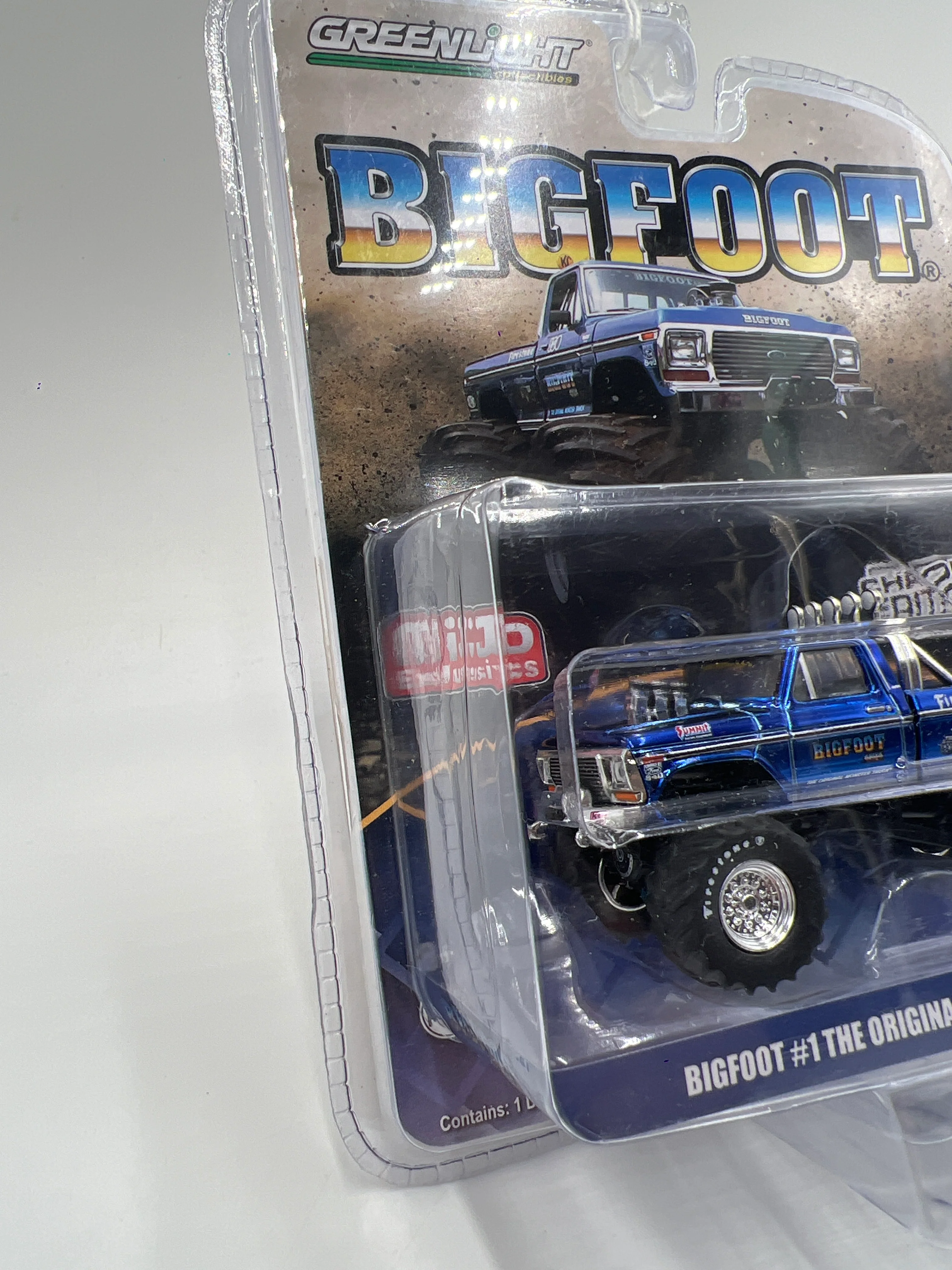 Greenlight MiJo Exclusives Chrome Edition Bigfoot #1 The Original Monster Truck 1974 Ford F-250 Blue - Image 4