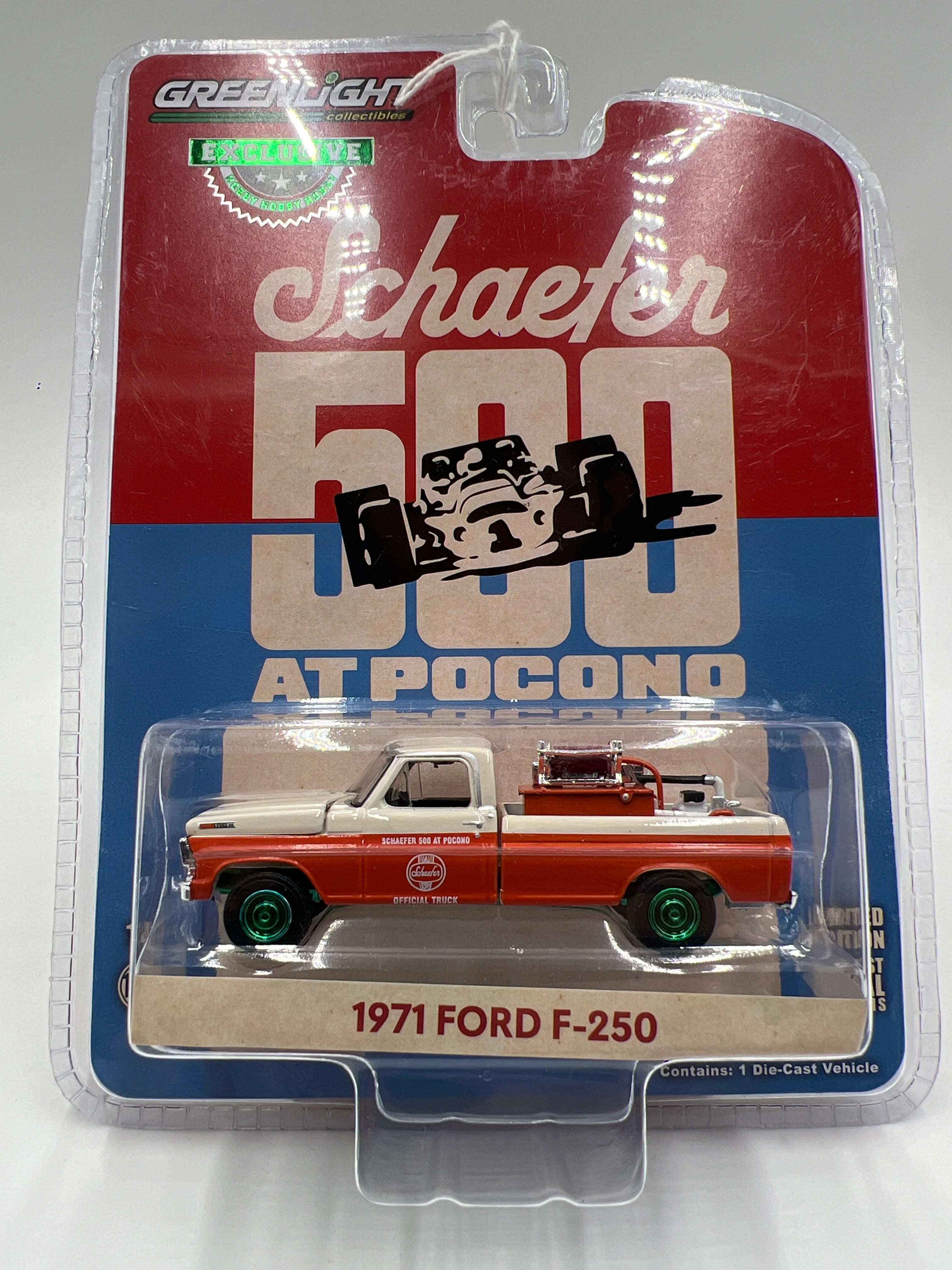 Greenlight Hobby Exclusive Schaefer 500 At Pocono CHASE 1971 Ford F-250 Orange/White - Image 2