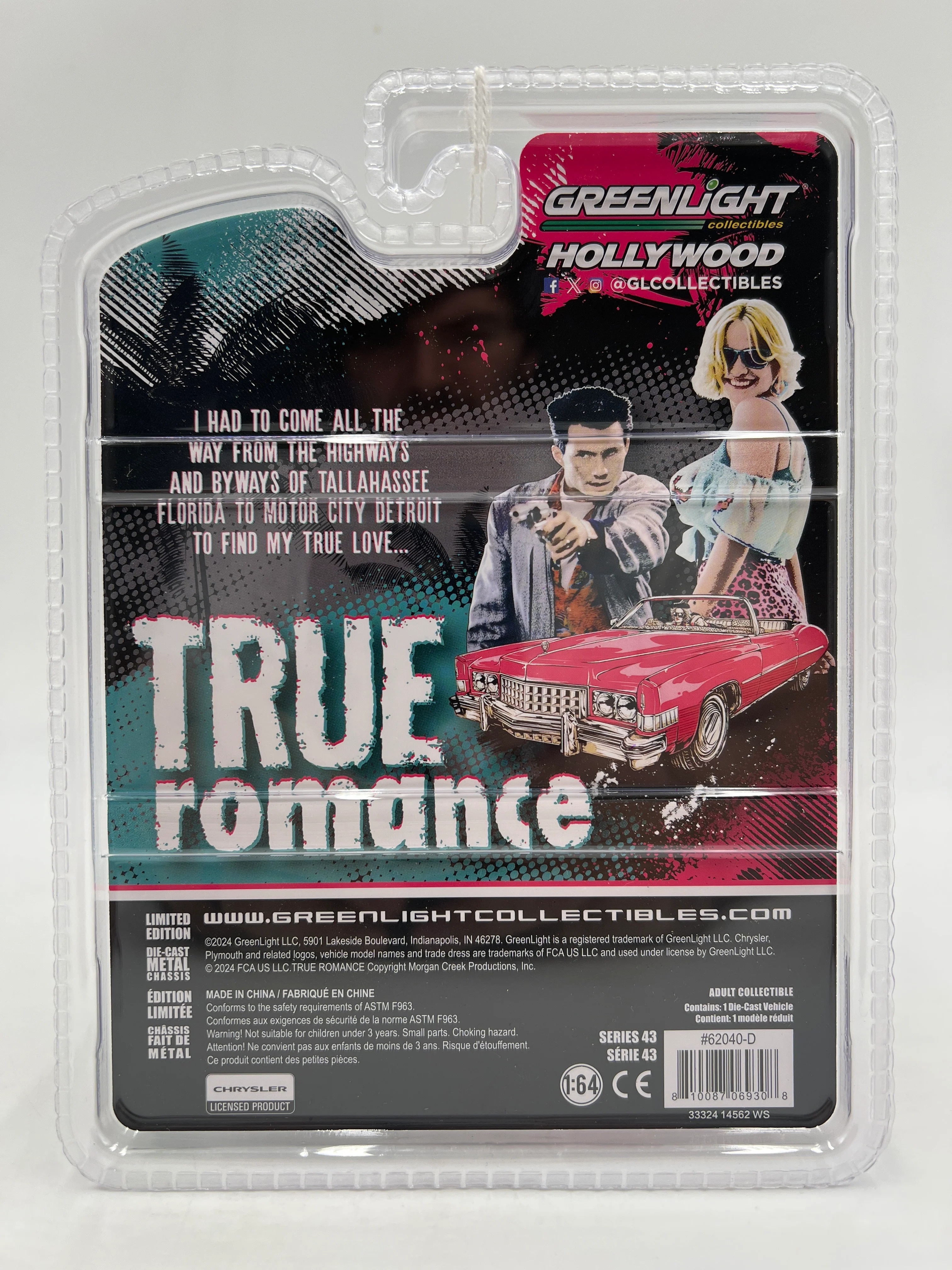 Greenlight Hollywood Series 43 True Romance CHASE 1982 Plymouth Gran Fury Chrome Green - Image 6