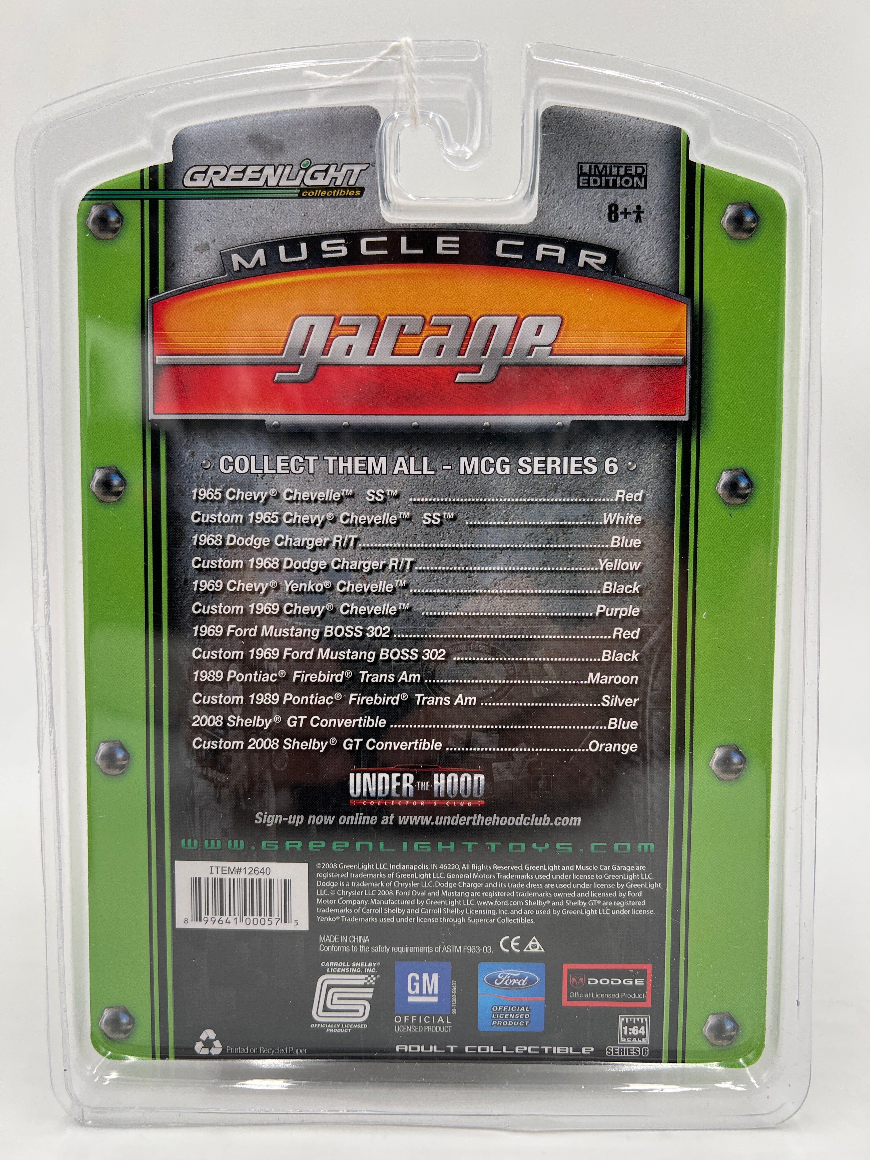 Greenlight Muscle Car Garage Series 6 2008 Shelby GT Convertible Orange Upside Down Card 176C - Image 6