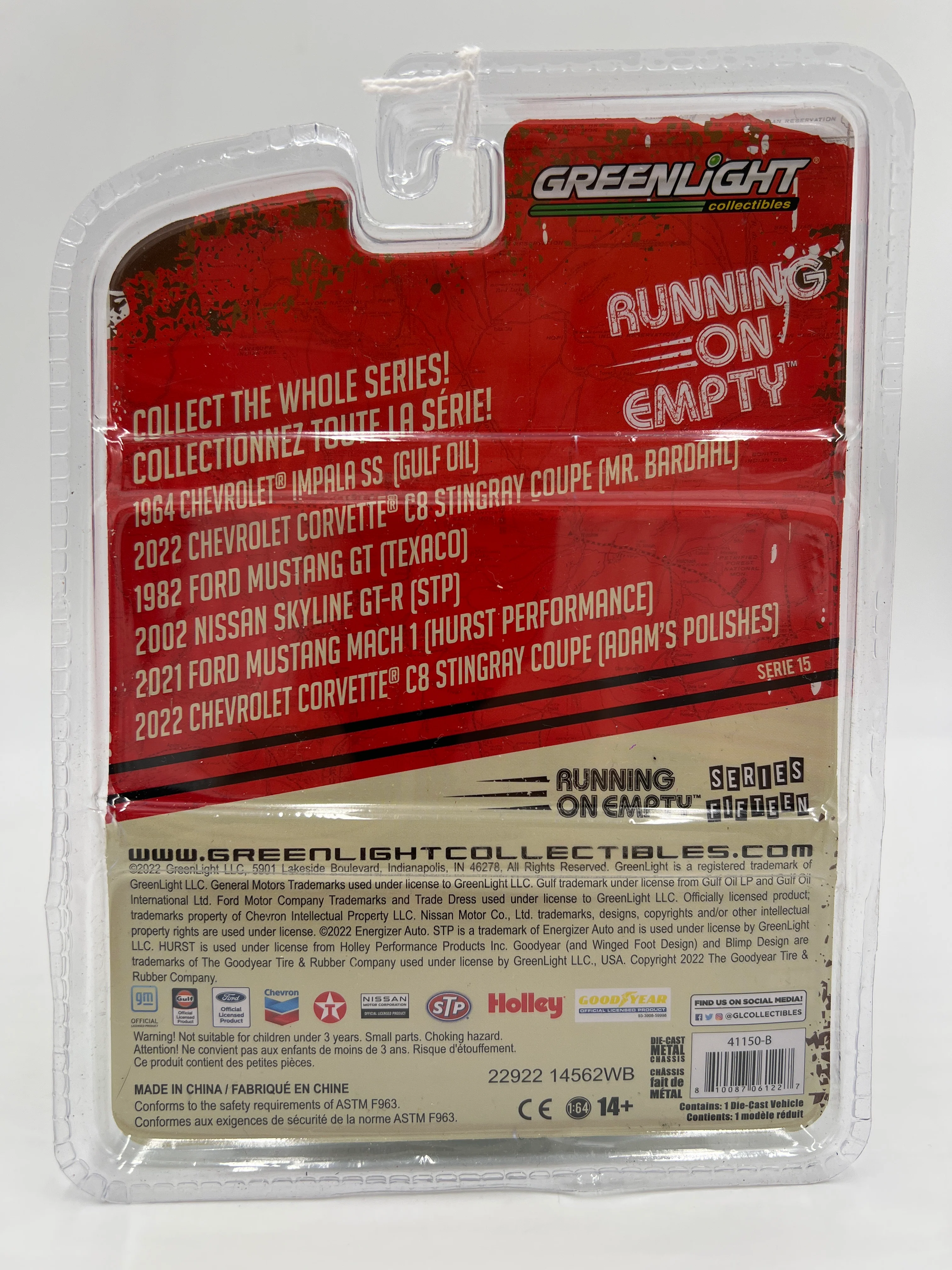 Greenlight Running on Empty Series 15 2022 Chevrolet Corvette C8 Stingray Coupe White 184F - Image 6