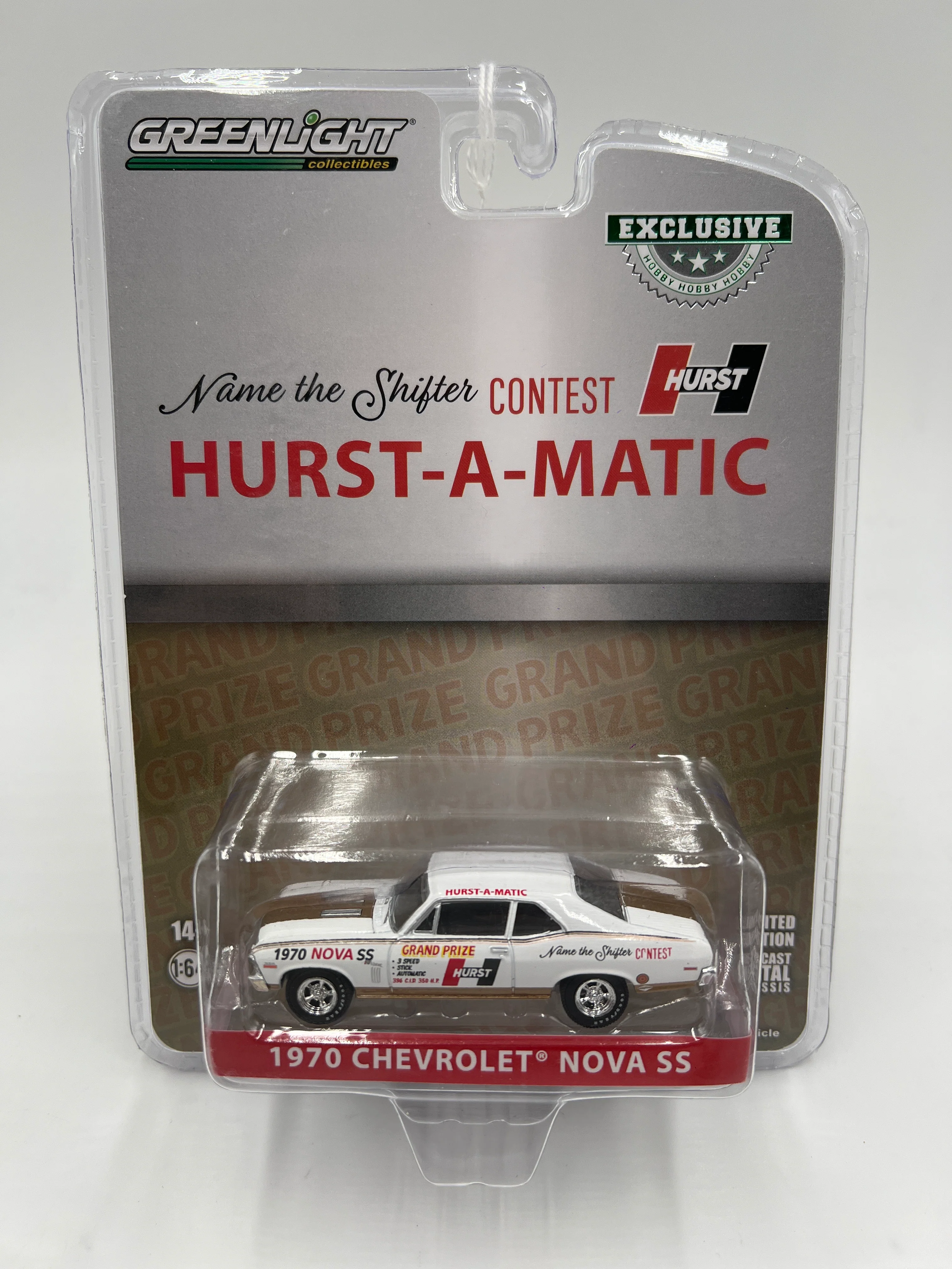 Greenlight Hobby Exclusive Hurst-A-Matic 1970 Chevrolet Nova SS Hurst White 177C - Image 2