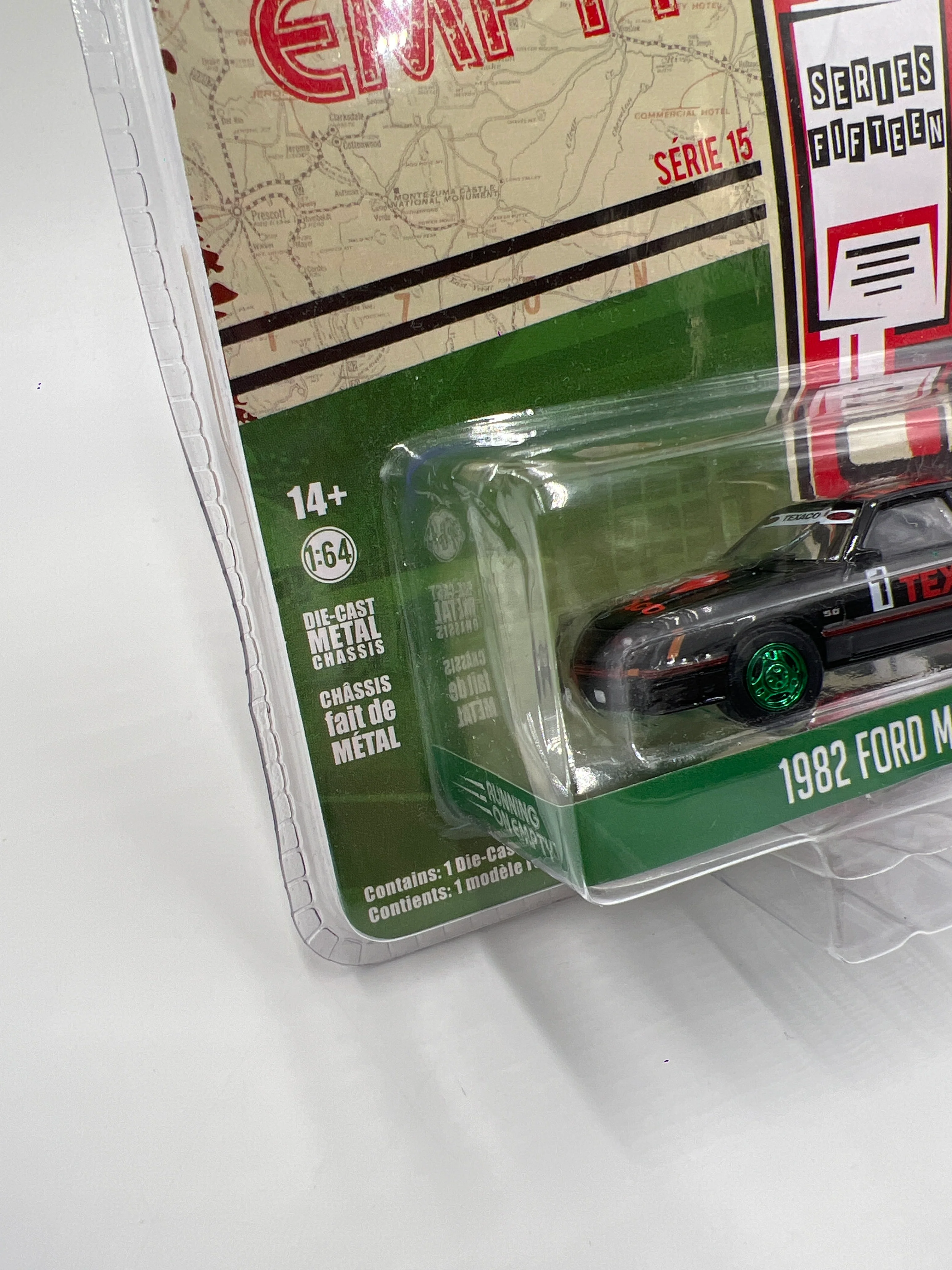Greenlight Running On Empty Series 15 CHASE 1982 Ford Mustang GT Texaco Black - Image 4