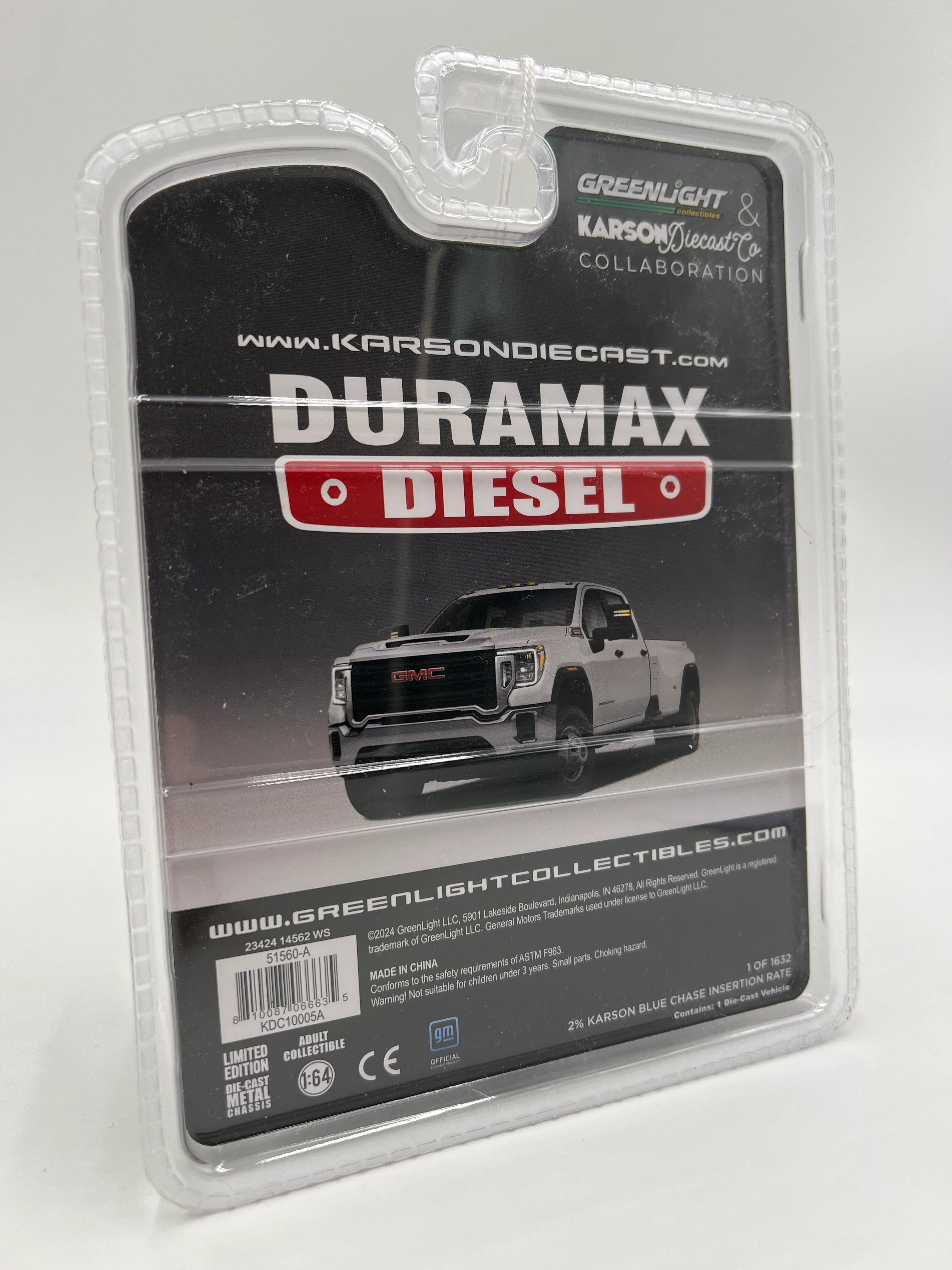 Greenlight x Karson Diecast Co 2022 GMC Sierra 3500 Dually White - Image 6