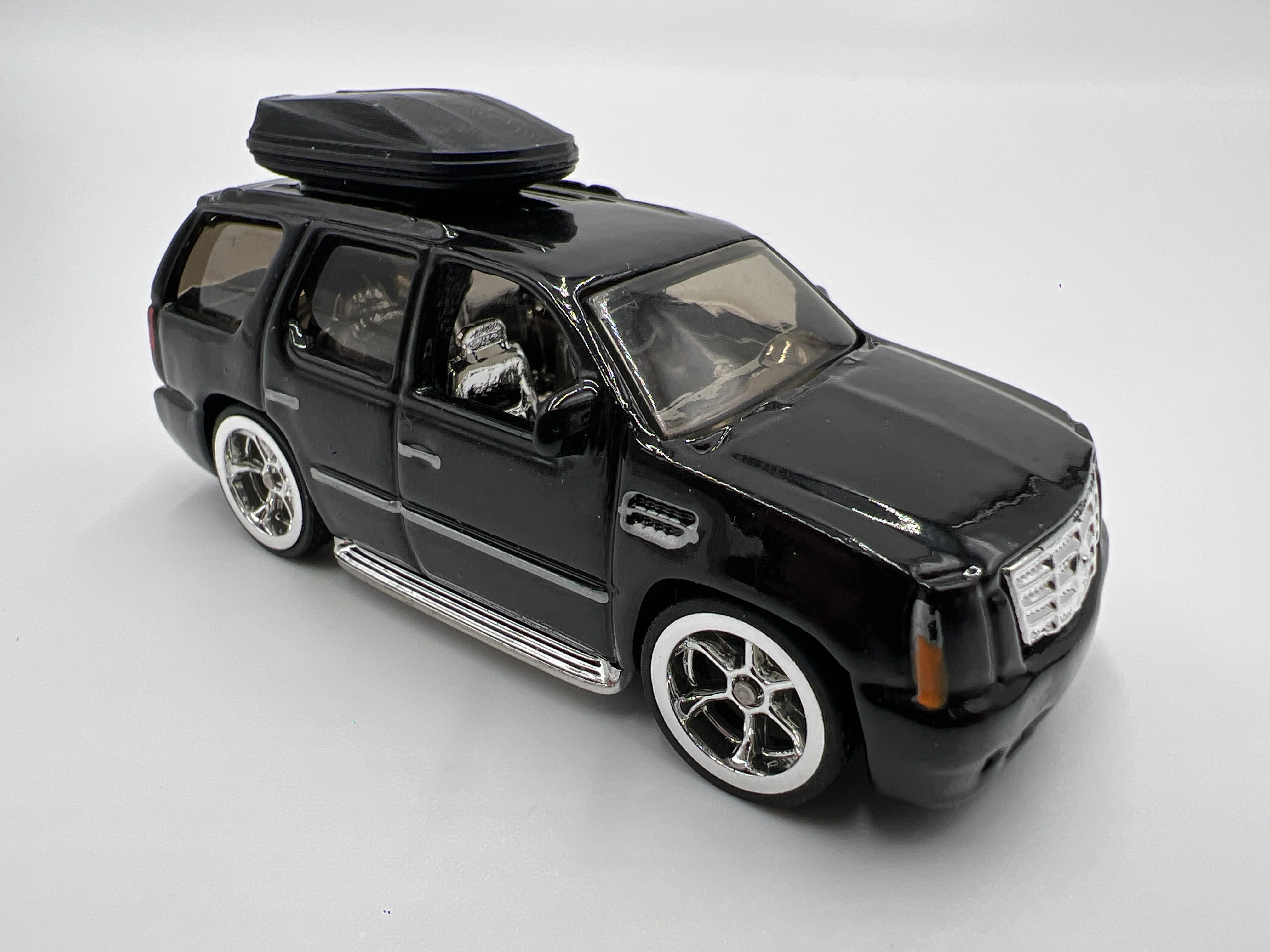 Hot Wheels 07 Cadillac Escalade Black Loose CUSTOM W/Custom Roof Luggage Rack - Image 2