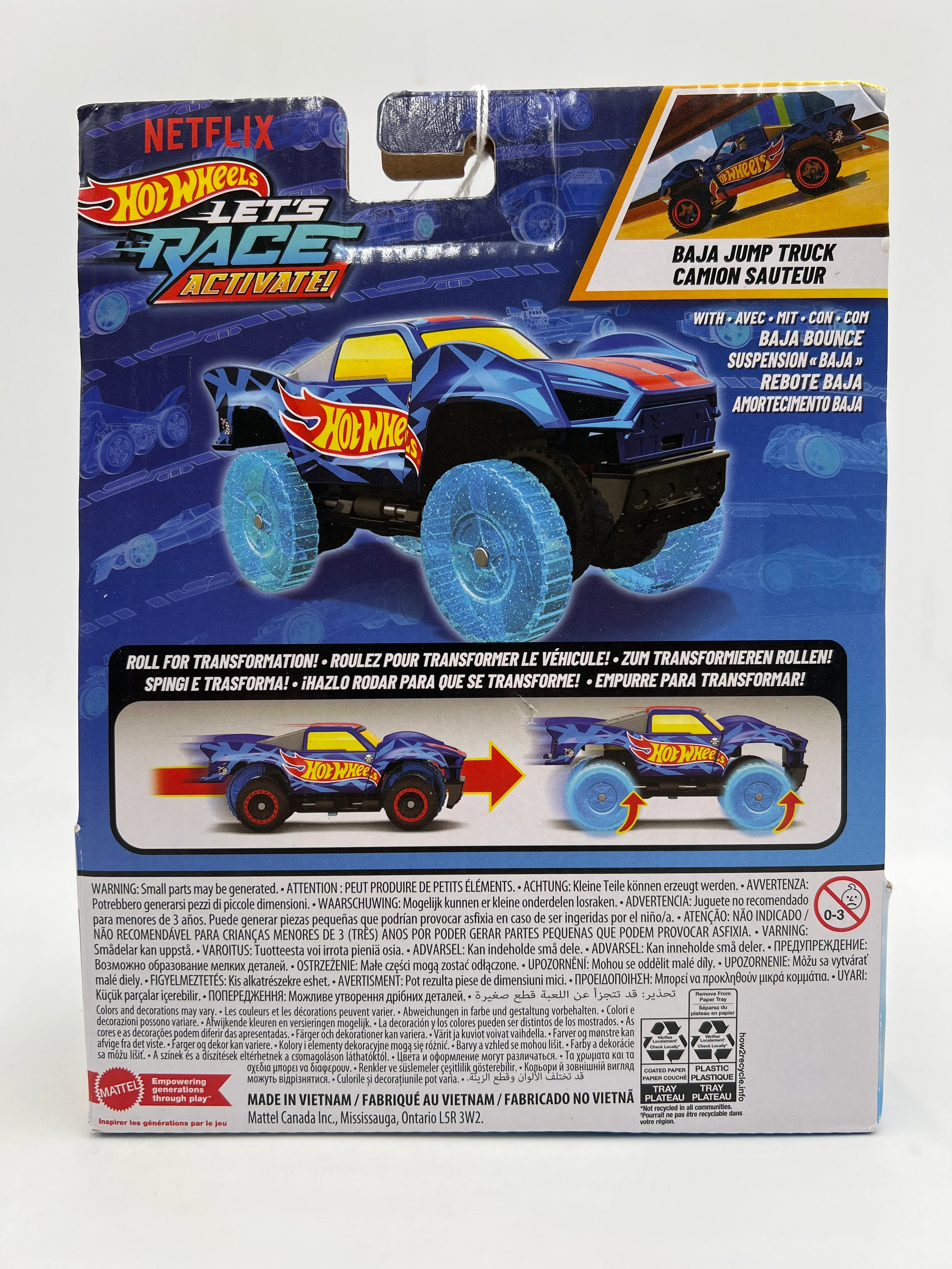 Hot Wheels 1/32 Scale Lets Race Activate Baja Jump Truck Blue - Image 5