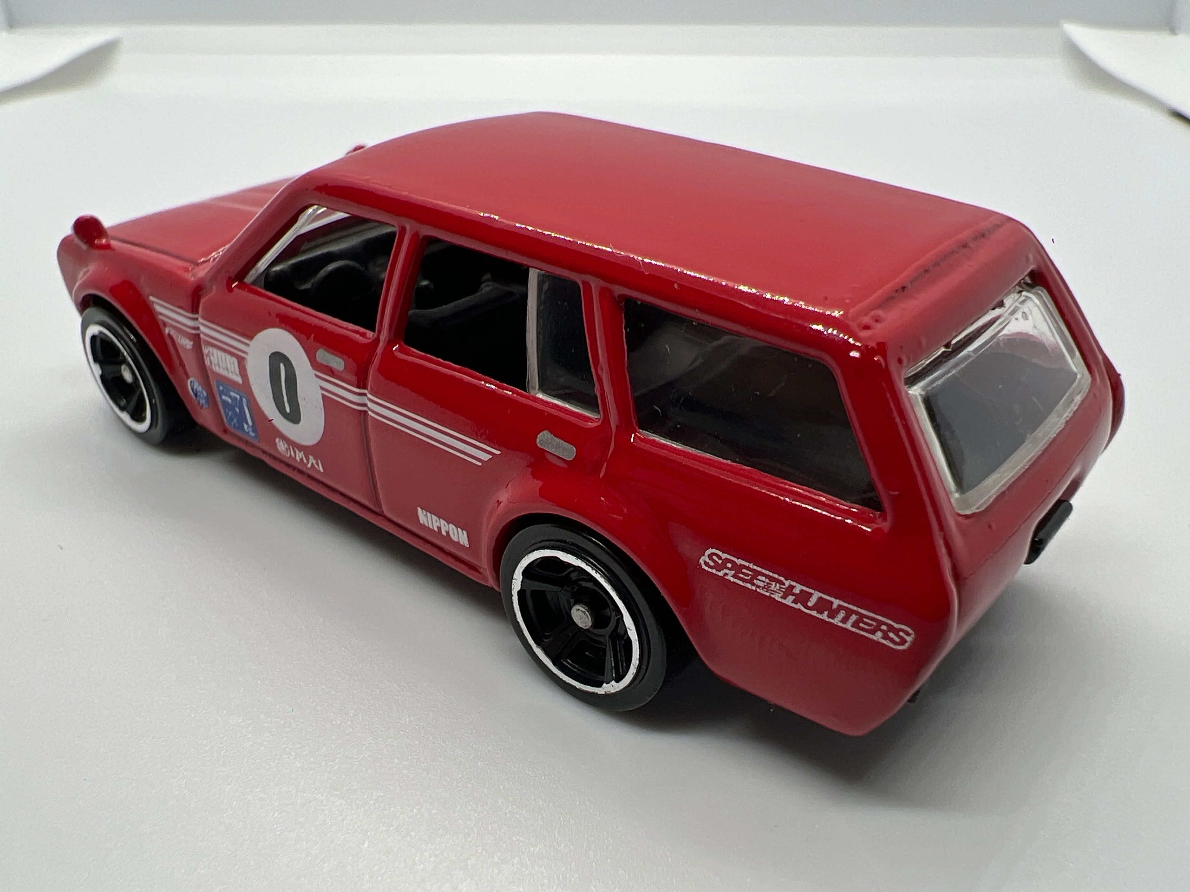 Hot Wheels 1/64 Mainline 71 Datsun 510 Wagon Red Loose - Image 2