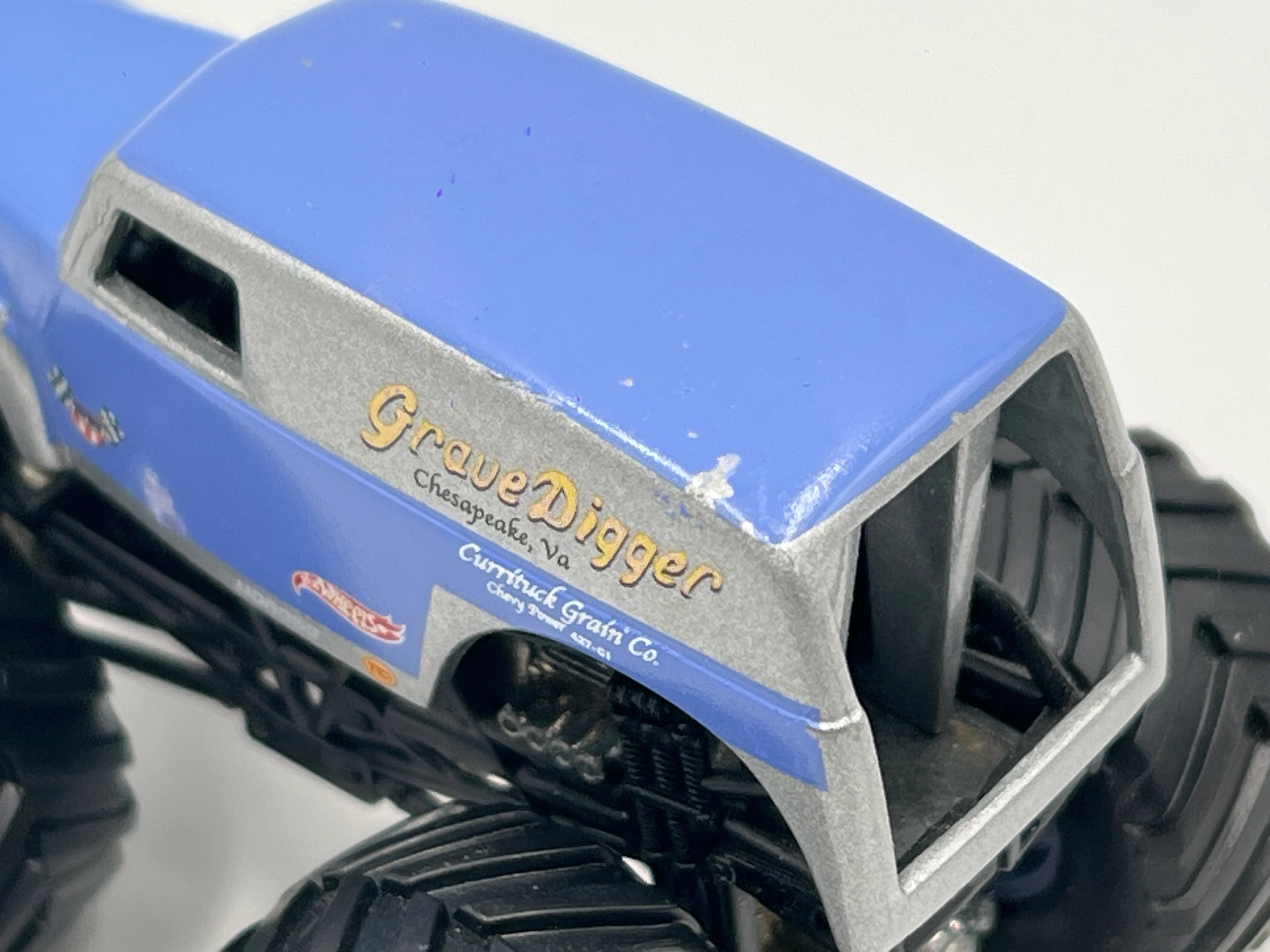 Hot Wheels 1:64 Monster Jam Small Wheel/Metal Base Grave Digger Blue Loose - Image 3