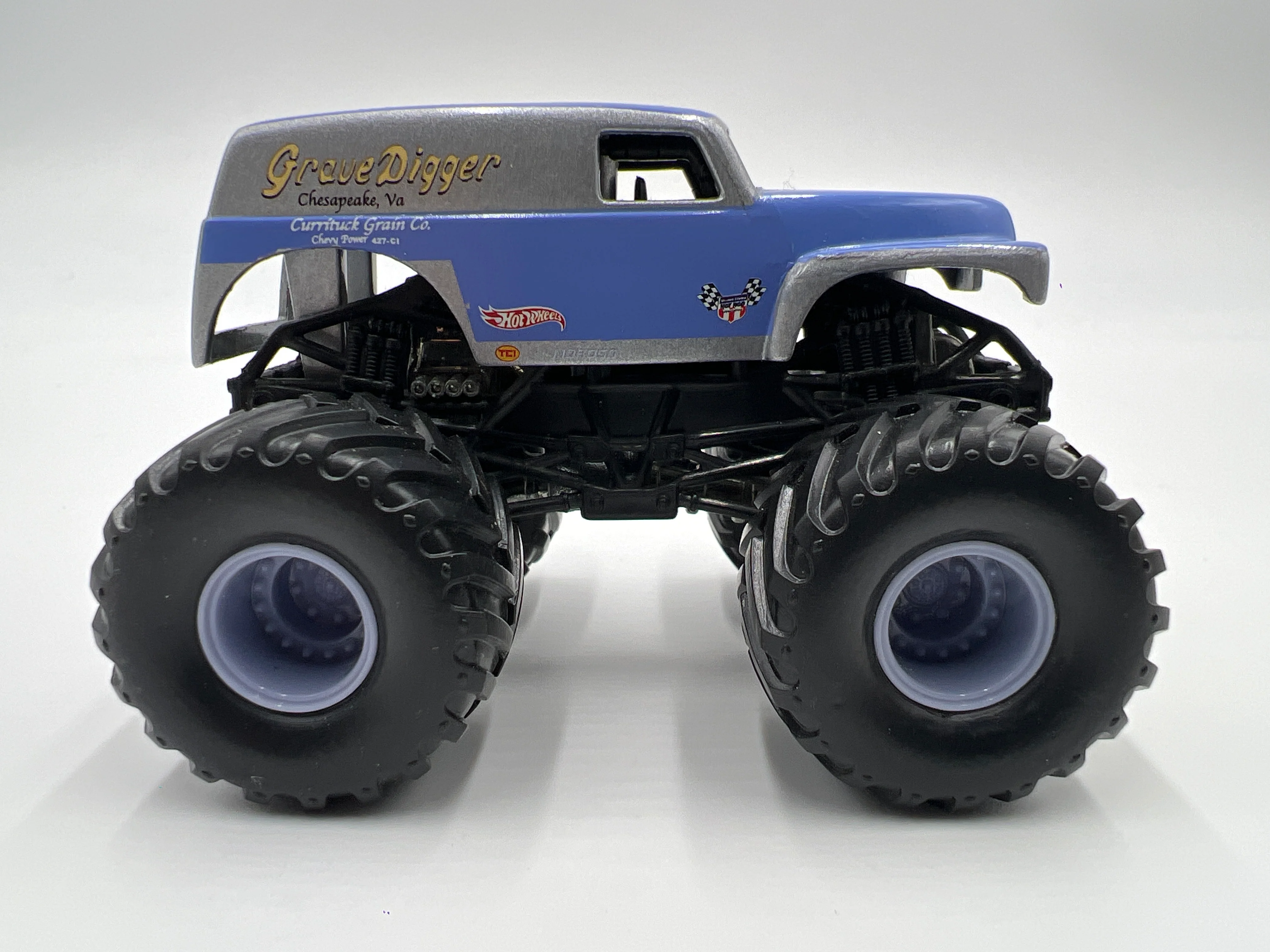 Hot Wheels 1:64 Monster Jam Small Wheel/Metal Base Grave Digger Blue Loose - Image 4