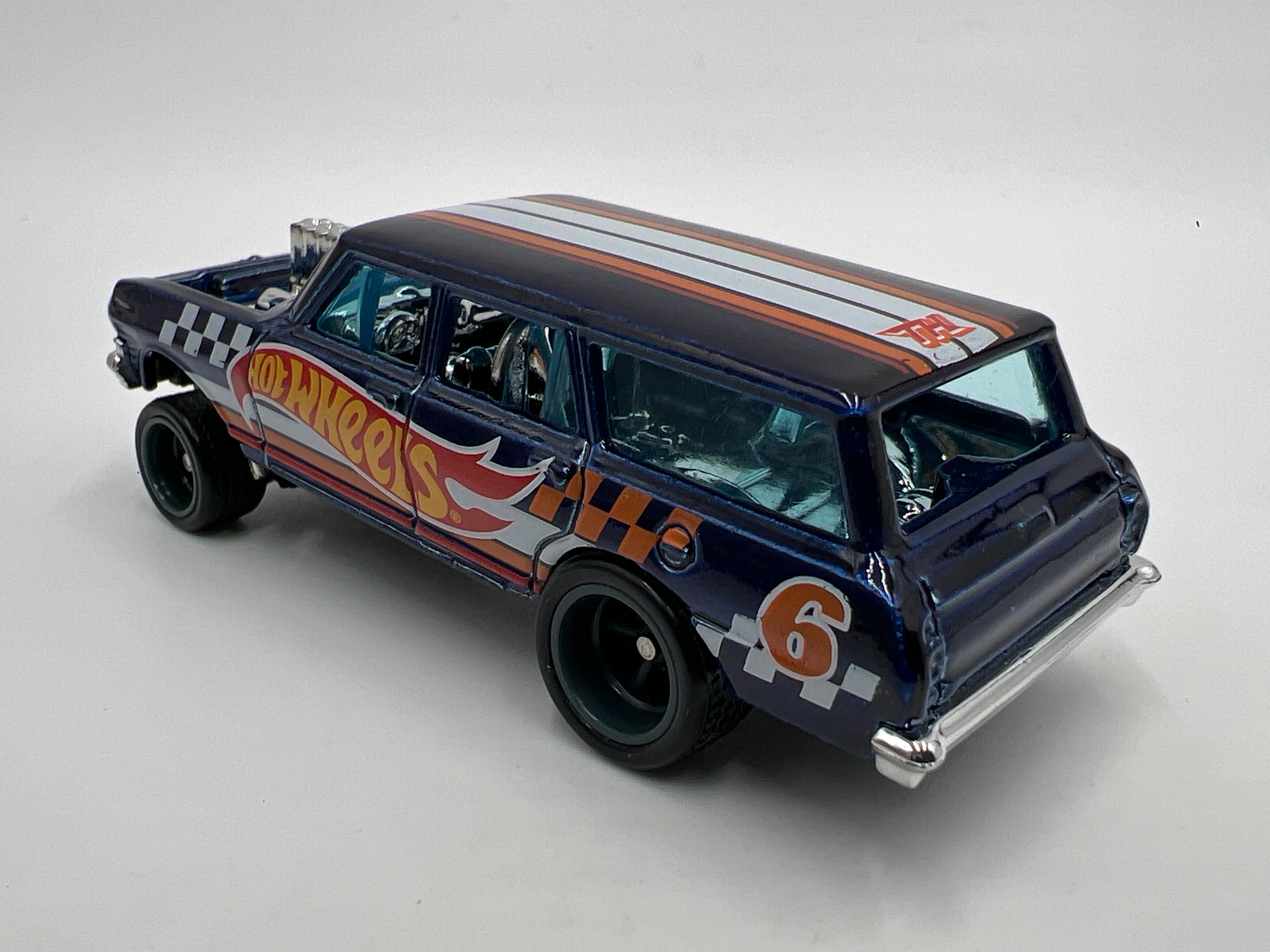 Hot Wheels 1/64 Super Treasure Hunt 64 Chevy Nova Gasser Blue Loose - Image 2