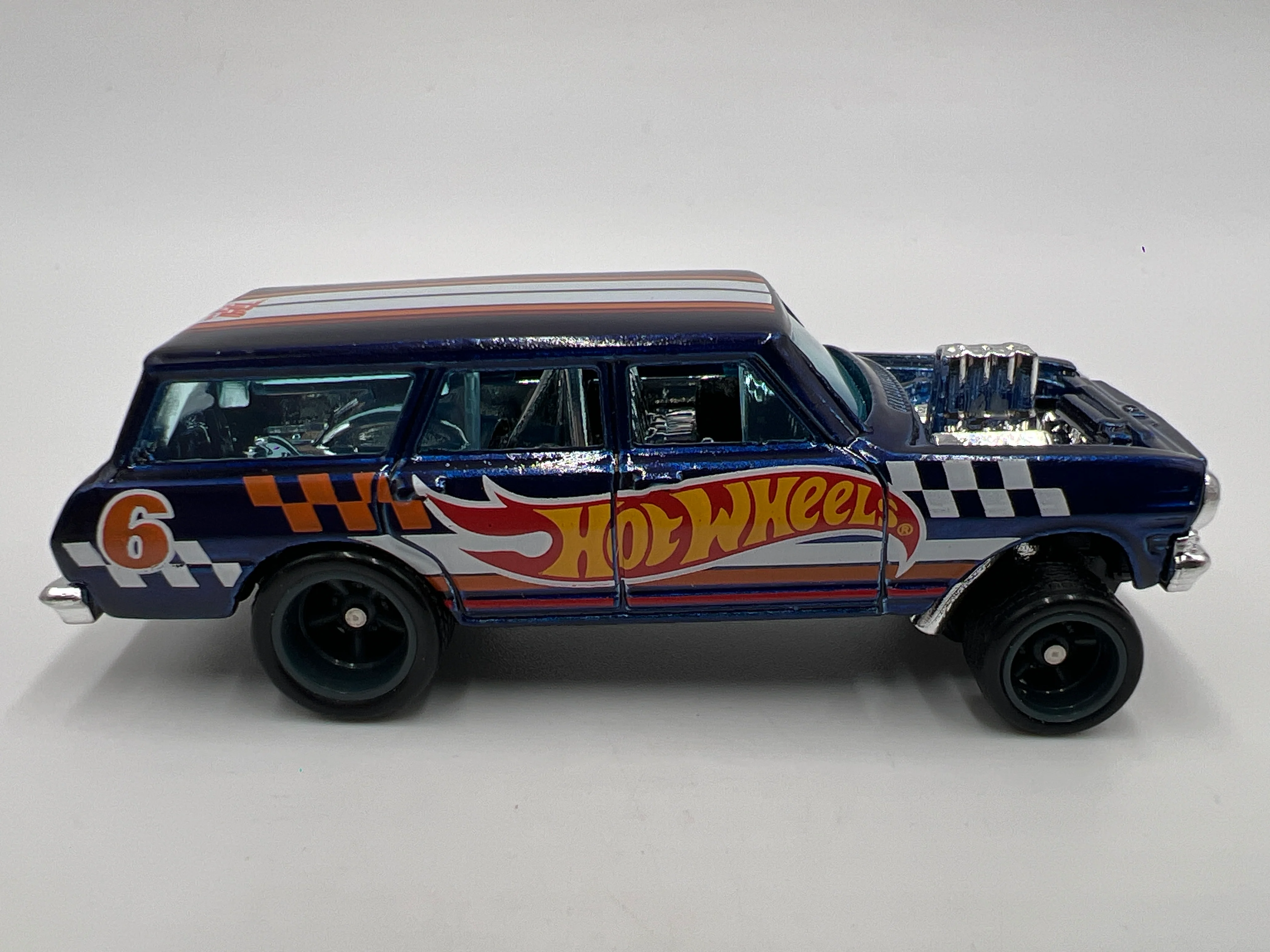 Hot Wheels 1/64 Super Treasure Hunt 64 Chevy Nova Gasser Blue Loose - Image 3