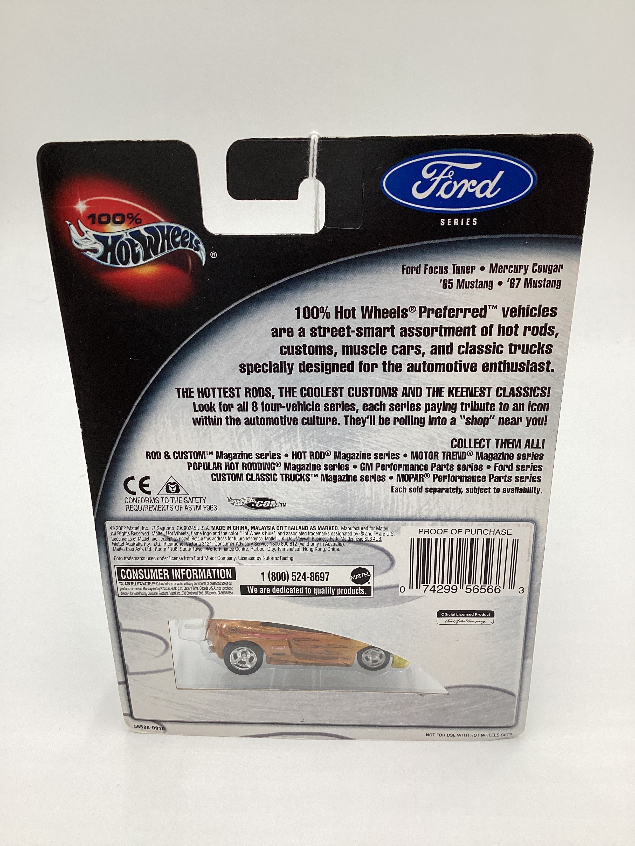 Hot Wheels 100% Ford Series No. 1/4 Mercury Cougar Gold 243G - Image 7