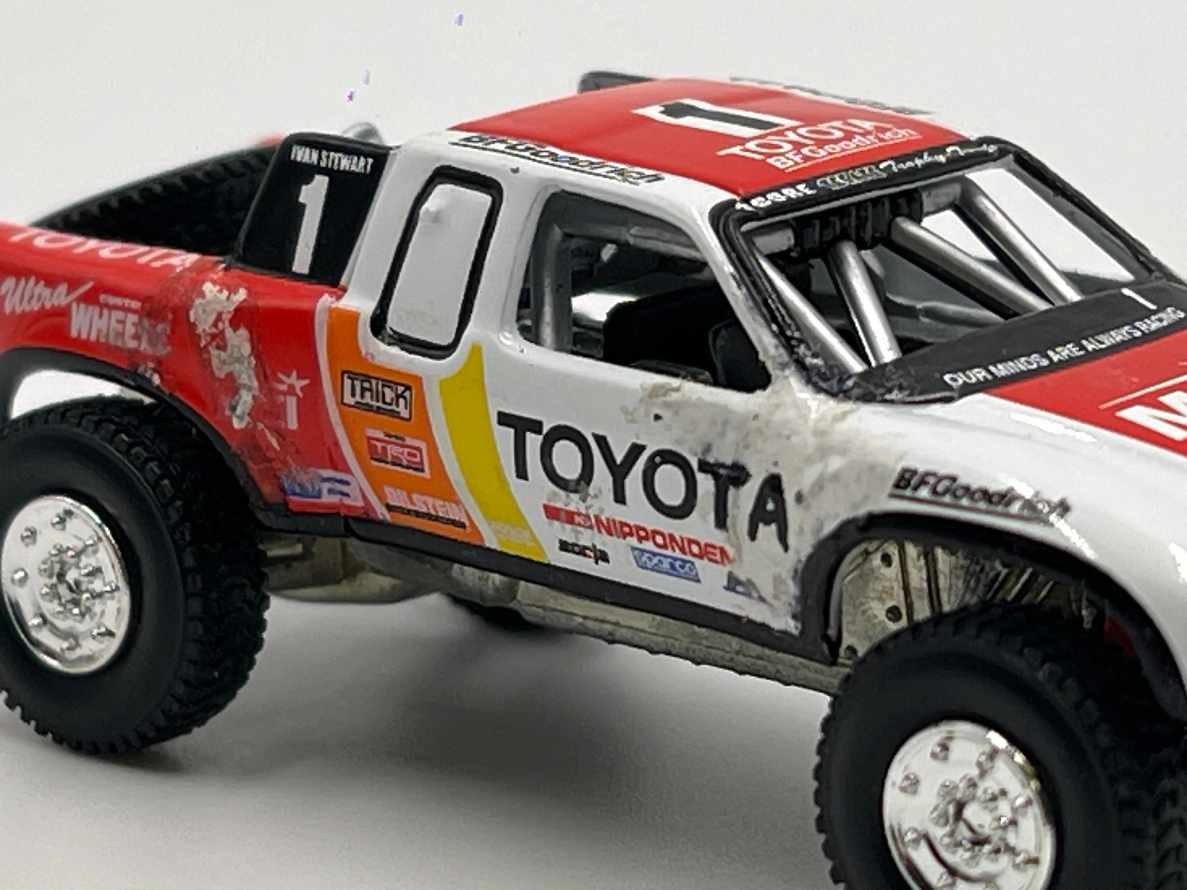 Hot Wheels 100% Black Box Premium Toyota Baja Truck White Loose Paint Damage/Touch Up - Image 6