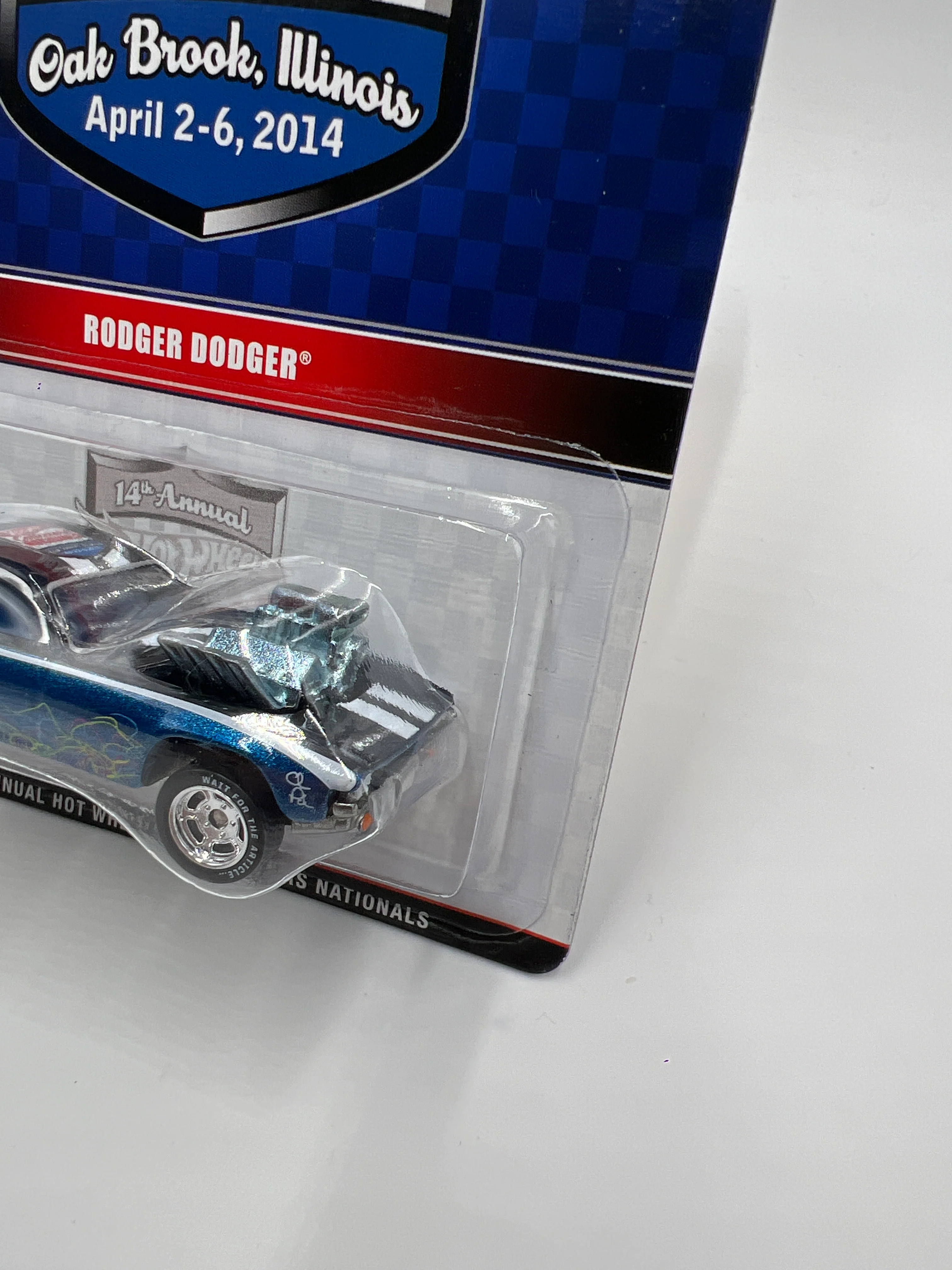 2014 Hot Wheels 14th Annual Collectors Nationals 1029/2000 Rodger Dodger Blue W/Protector - Image 3