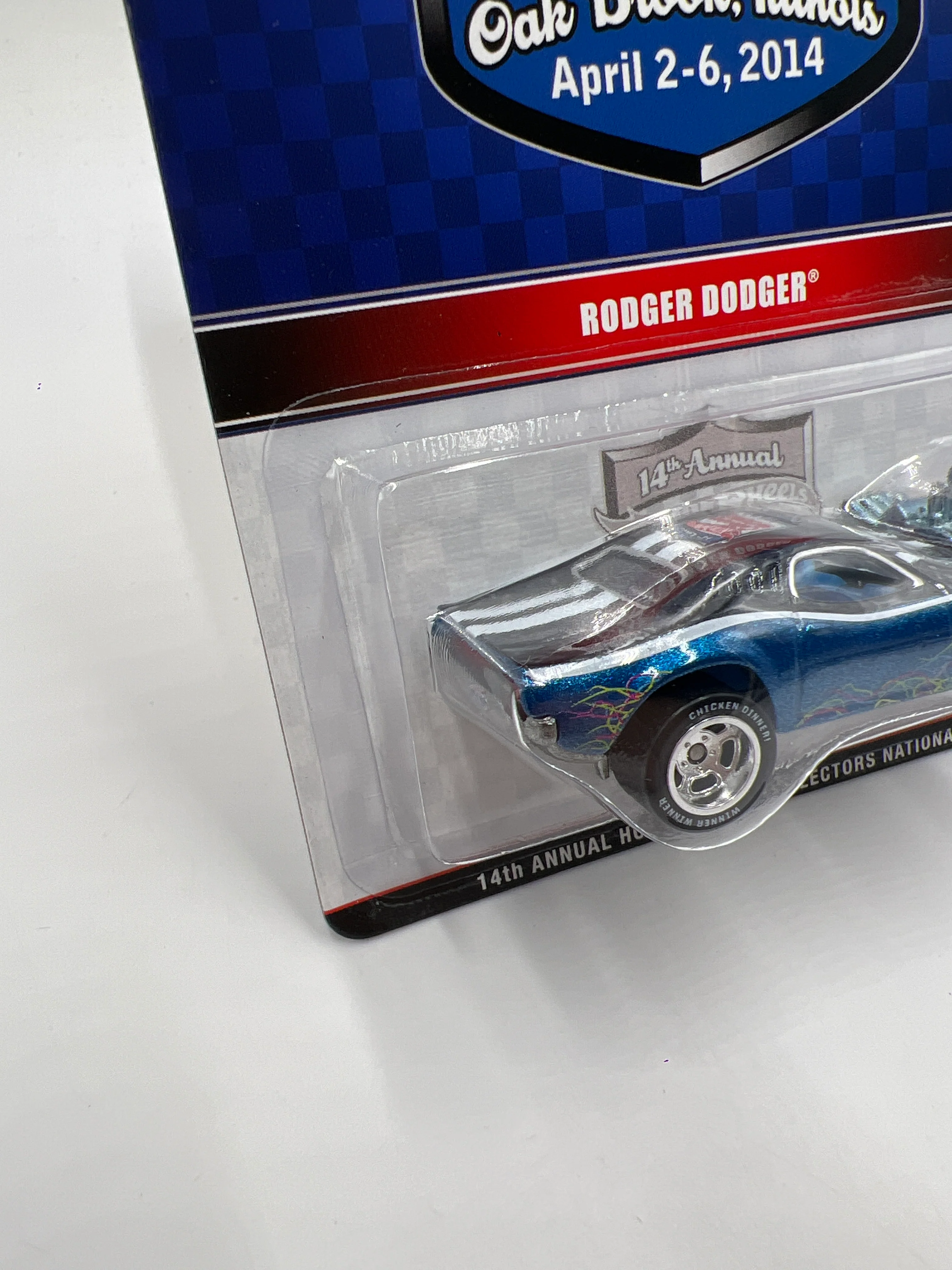 2014 Hot Wheels 14th Annual Collectors Nationals 1029/2000 Rodger Dodger Blue W/Protector - Image 4