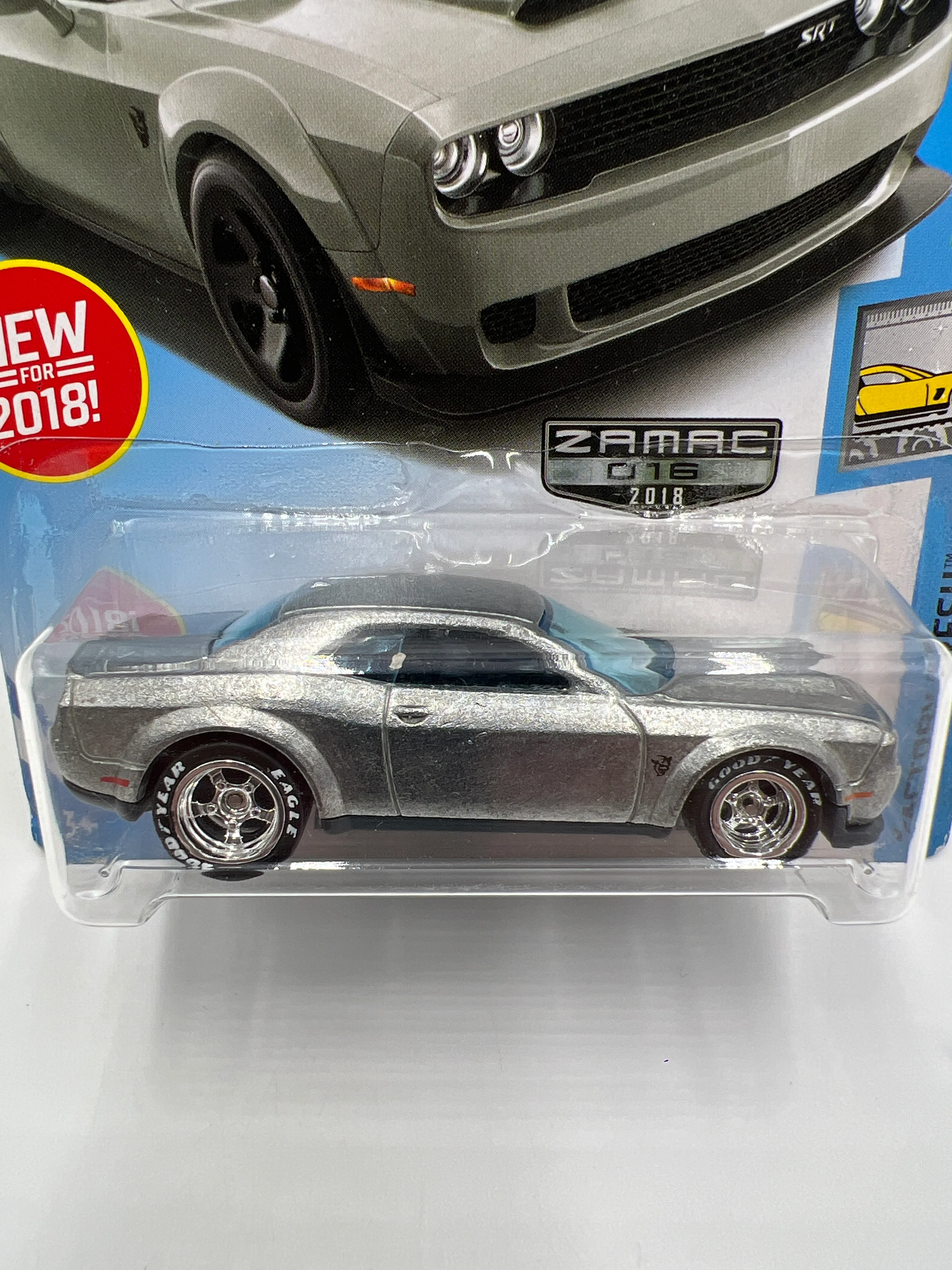 Hot Wheels 18 Dodge Challenger SRT Demon Walmart Exclusive Zamac Wheel Swap Custom On Card W/Protector SR - Image 2