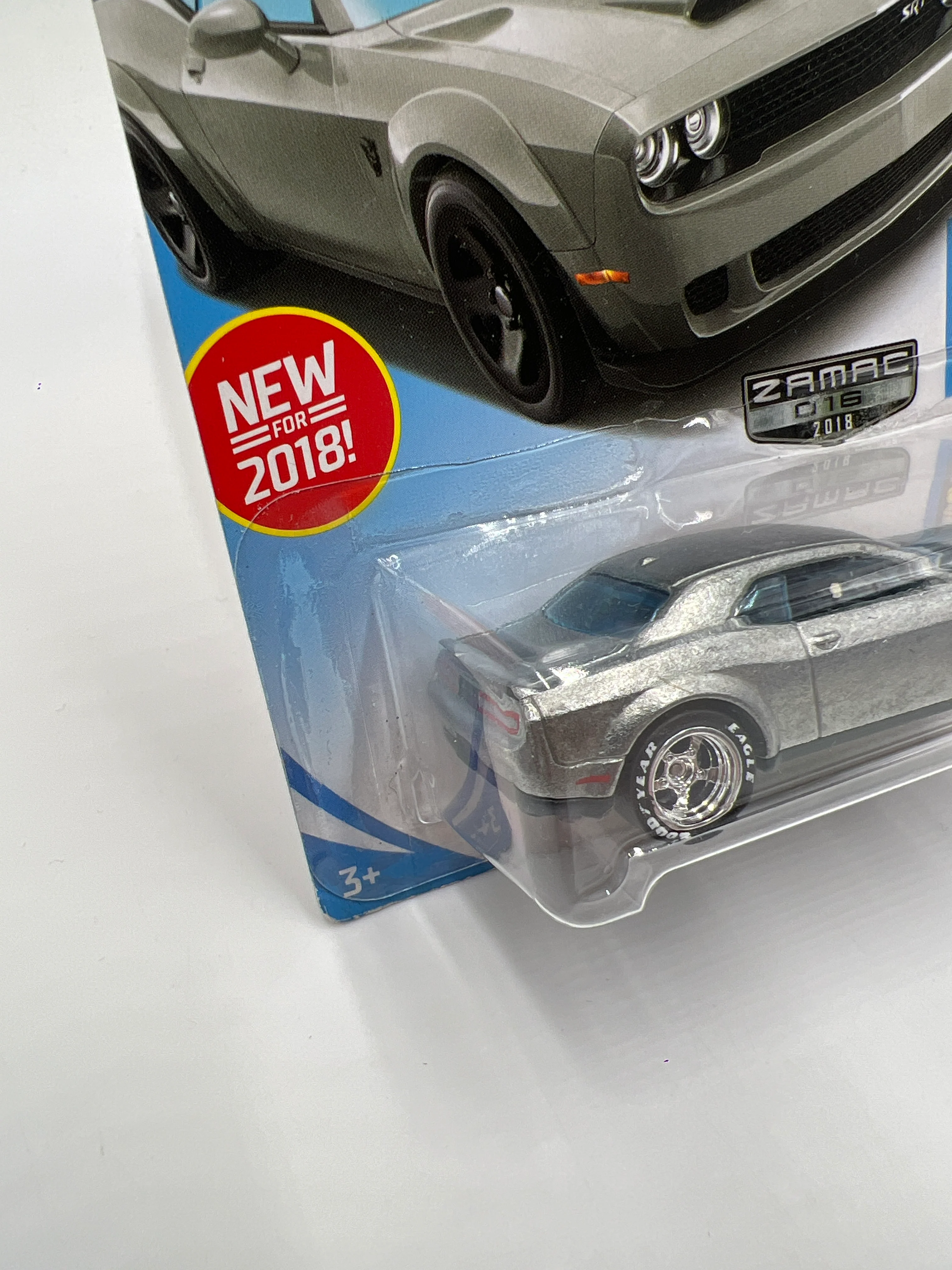 Hot Wheels 18 Dodge Challenger SRT Demon Walmart Exclusive Zamac Wheel Swap Custom On Card W/Protector SR - Image 4