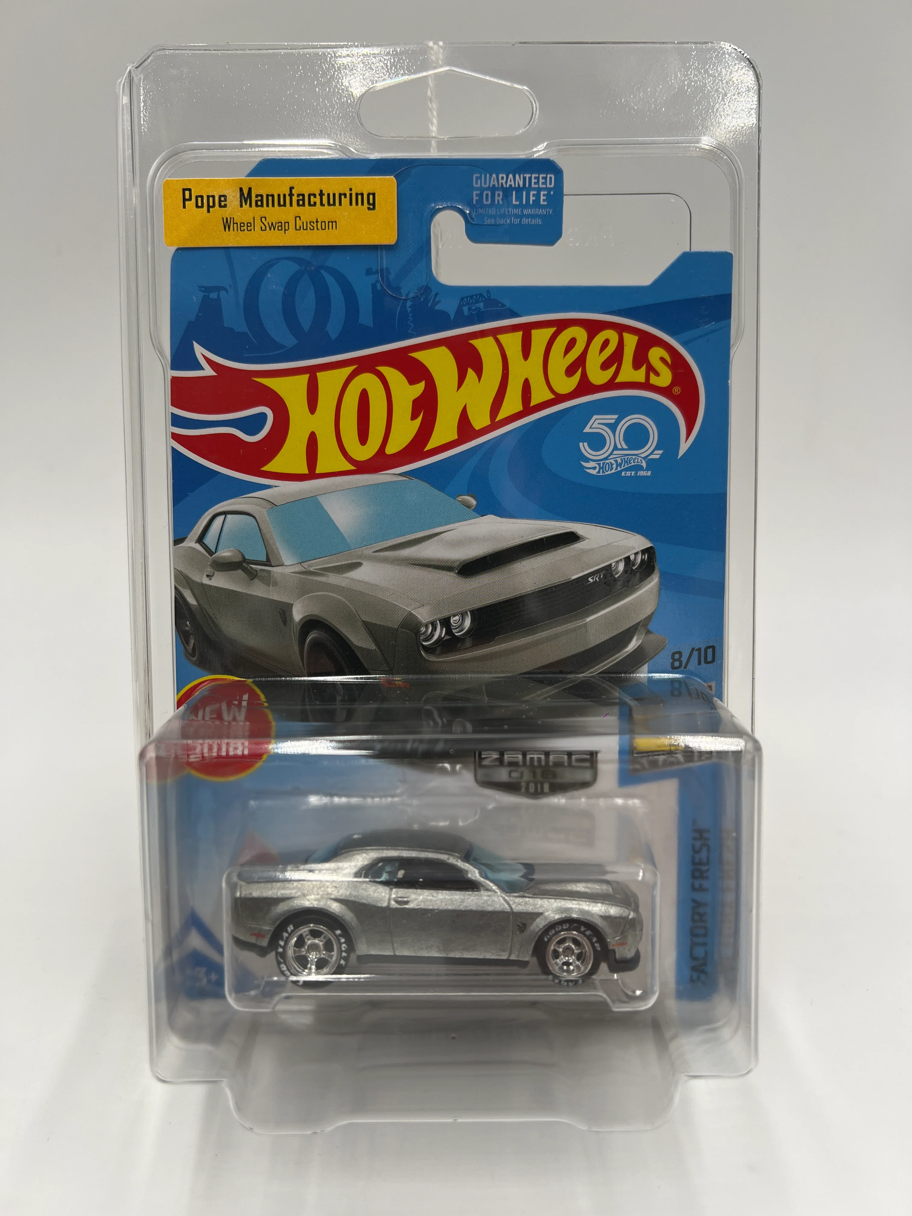 Hot Wheels 18 Dodge Challenger SRT Demon Walmart Exclusive Zamac Wheel Swap Custom On Card W/Protector SR - Image 7