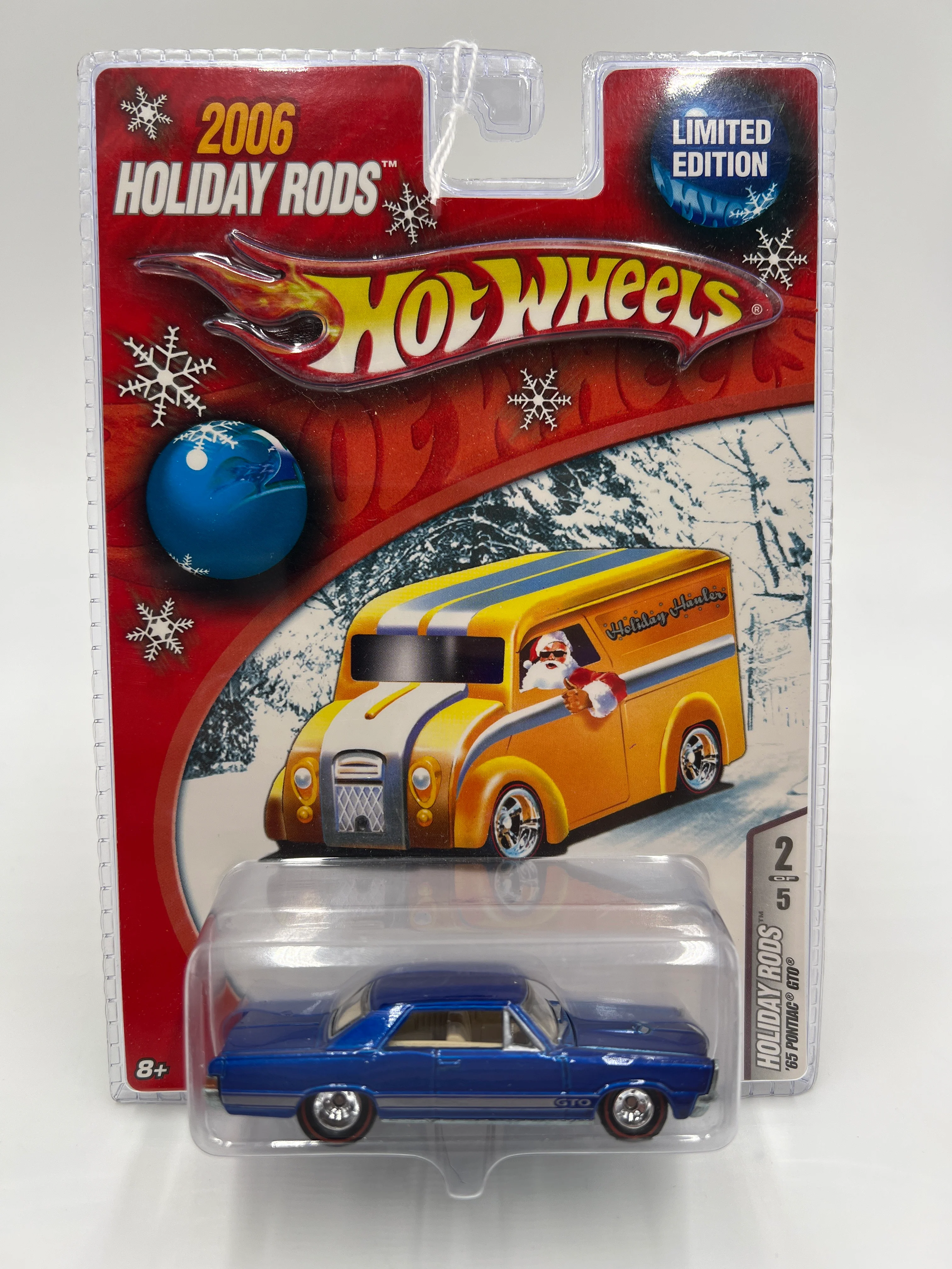 Hot Wheels 2006 Holiday Rods #2 65 Pontiac GTO Blue Cracked Blister 271i - Image 2