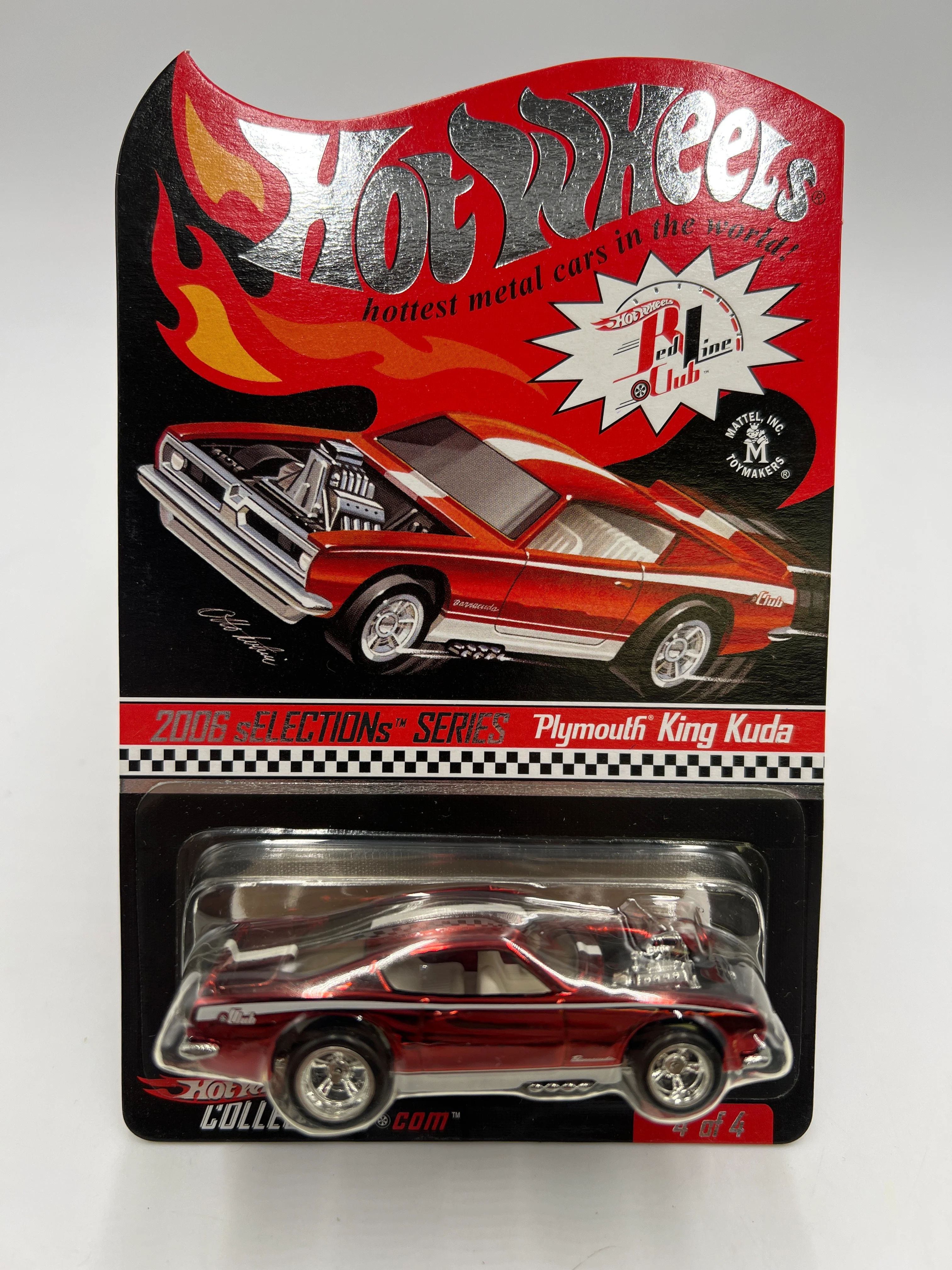 2006 Hot Wheels sELECTIONs 4 of 4 Plymouth King Kuda Red W/Protector 1988/7931 - Image 2