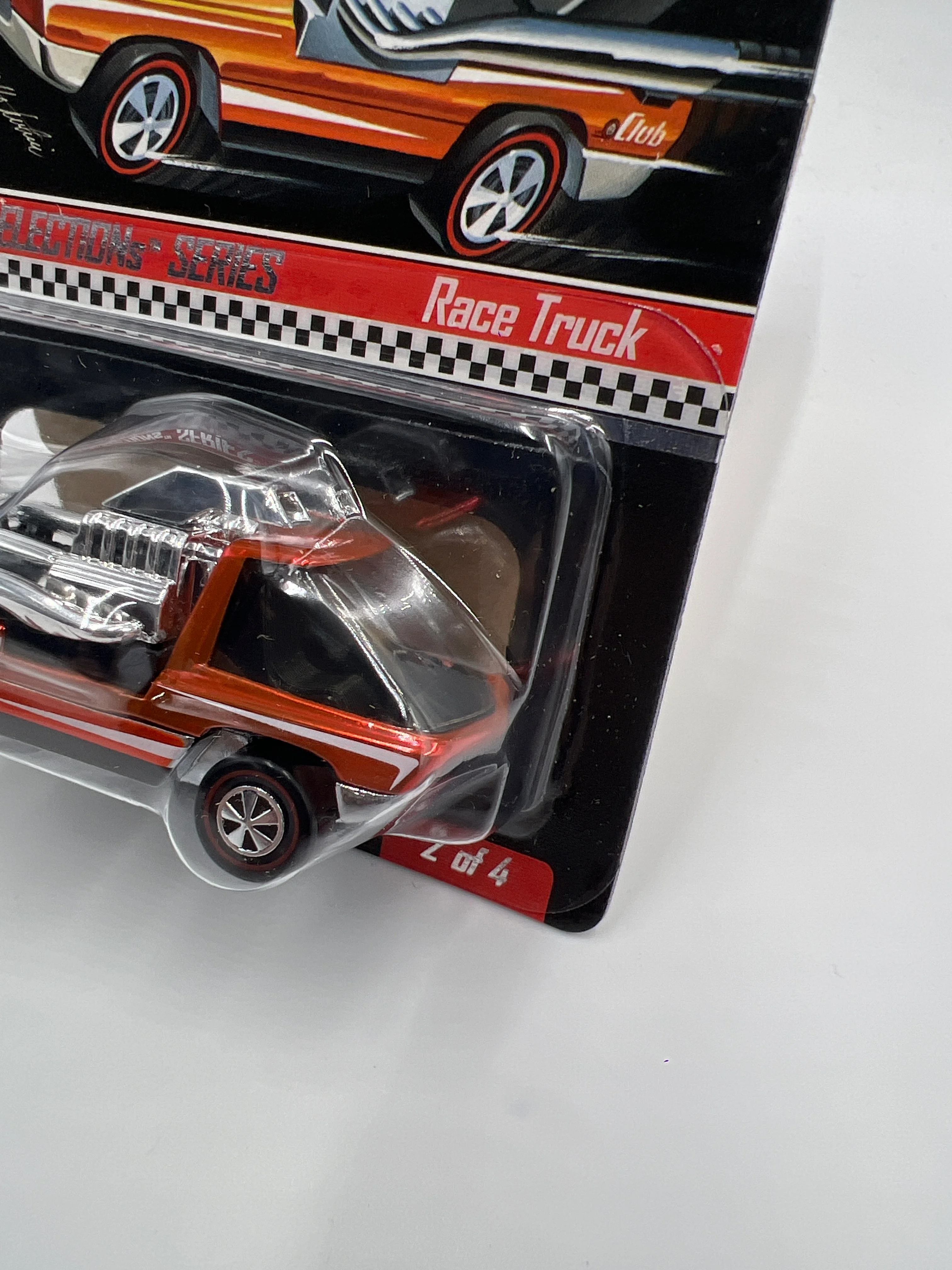 2006 Hot Wheels RLC sELECTIONs 2/4 #7676/8590 Race Truck Orange W/Protector - Image 3