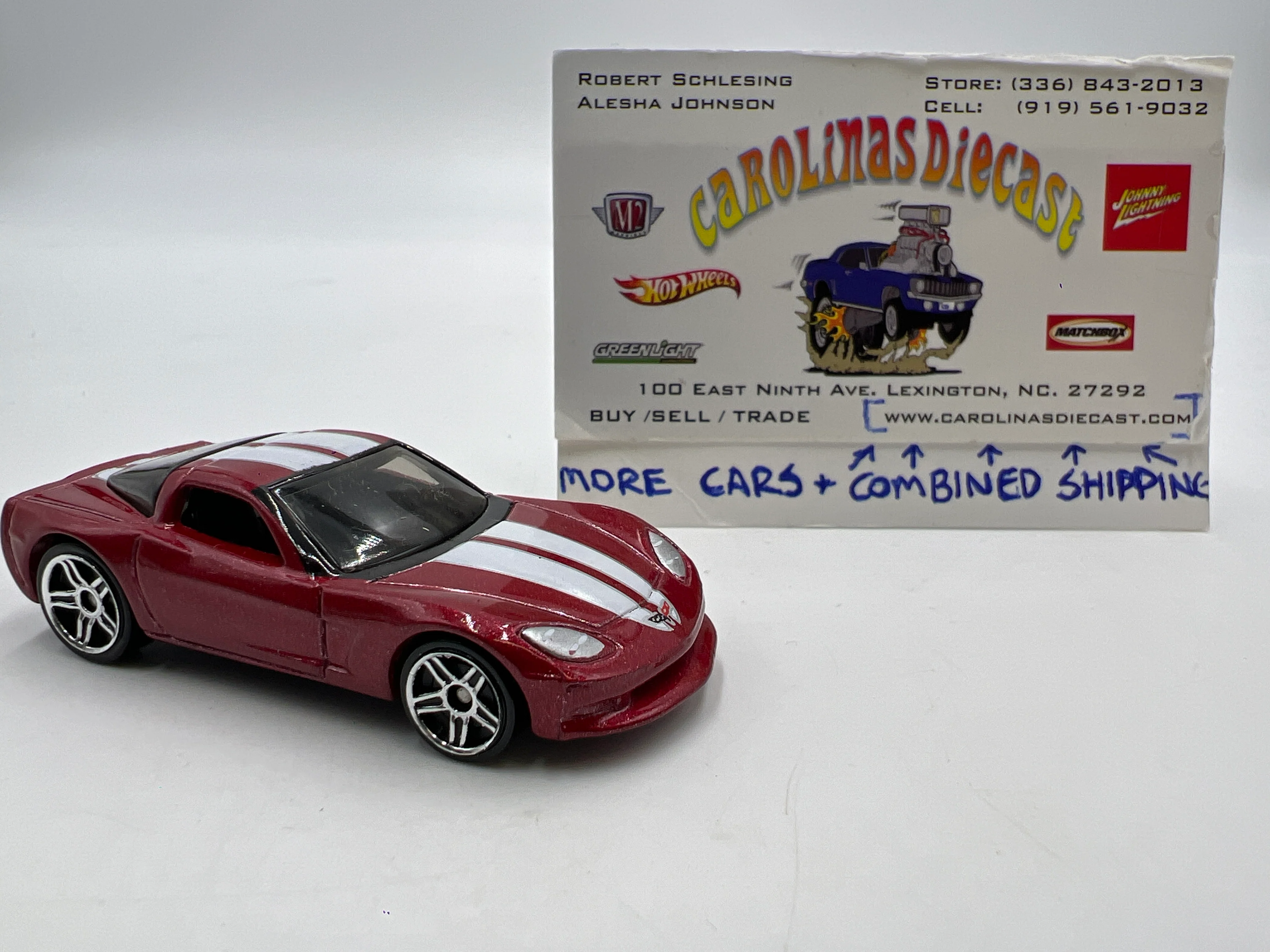Hot Wheels 2007 Mystery Cars C6 Corvette Red Loose