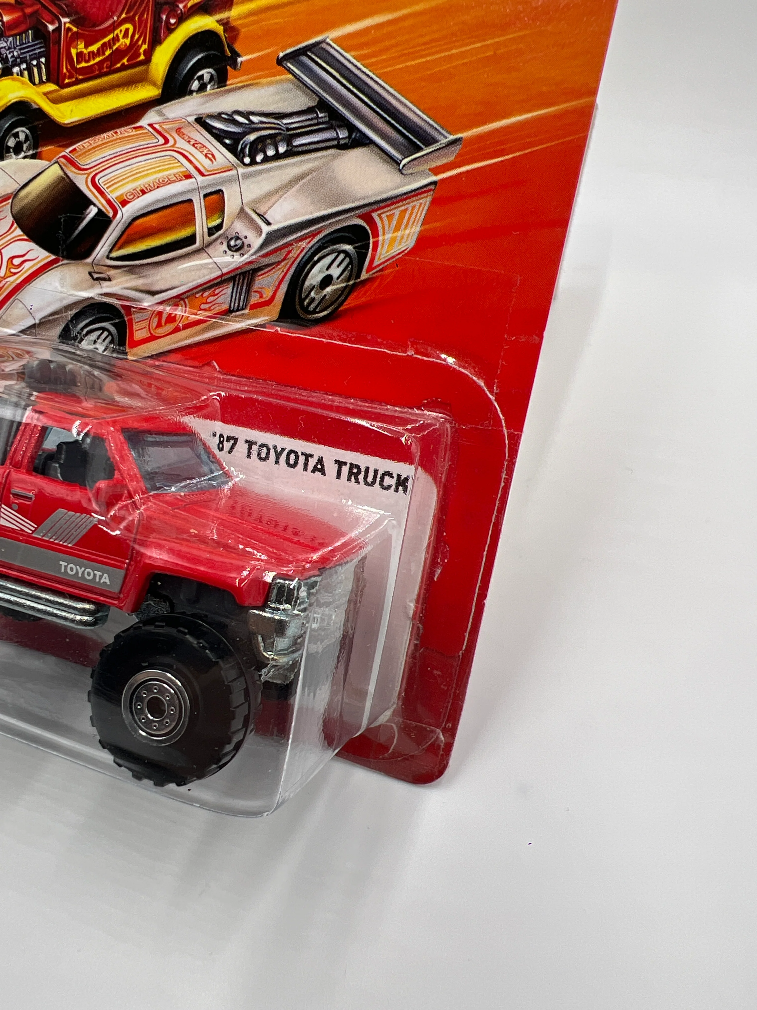 2011 Hot Wheels The Hot Ones Target Exclusive 87 Toyota Truck Red W/Protector VHTF Taped Blister - Image 3