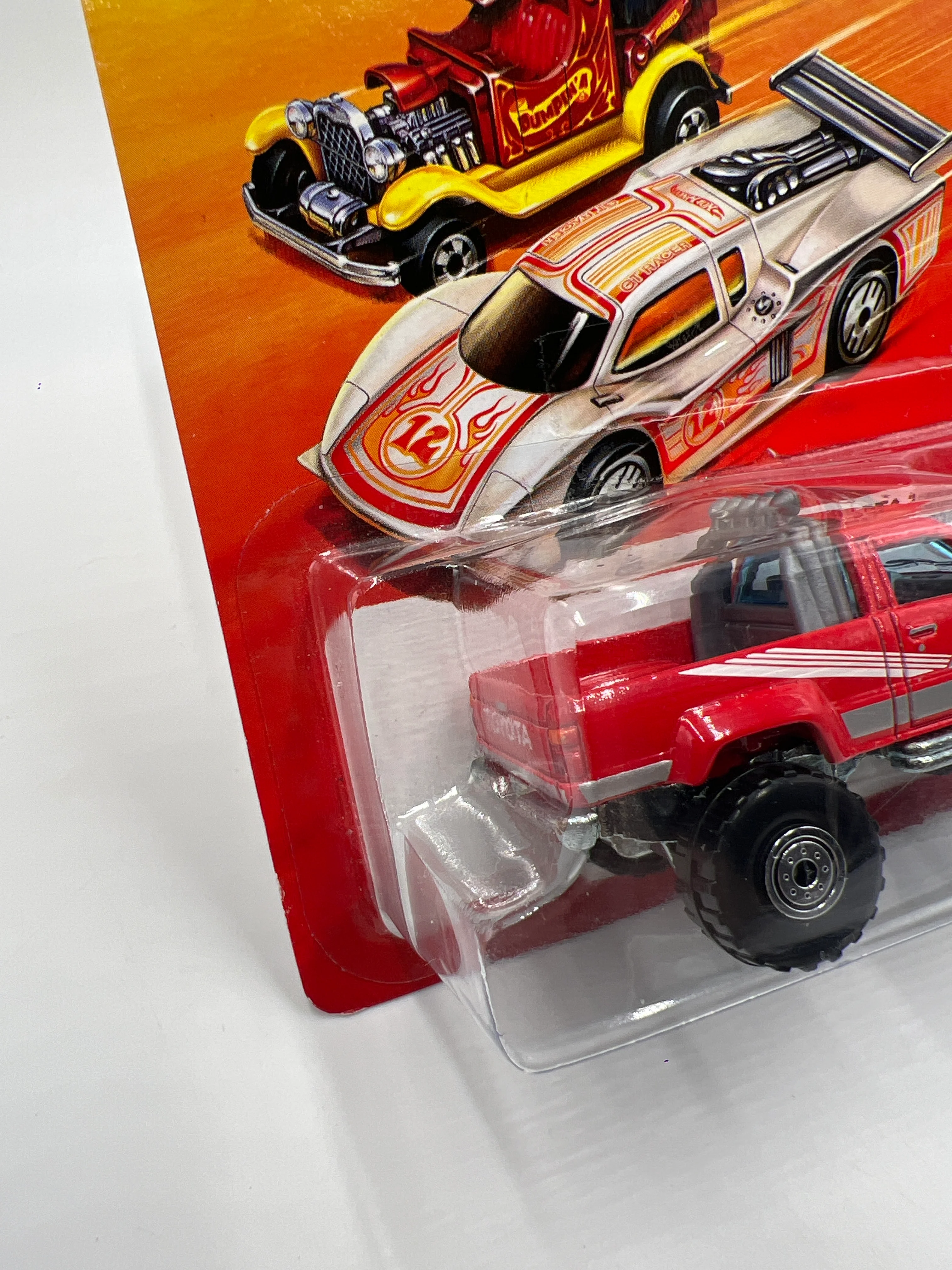 2011 Hot Wheels The Hot Ones Target Exclusive 87 Toyota Truck Red W/Protector VHTF Taped Blister - Image 4