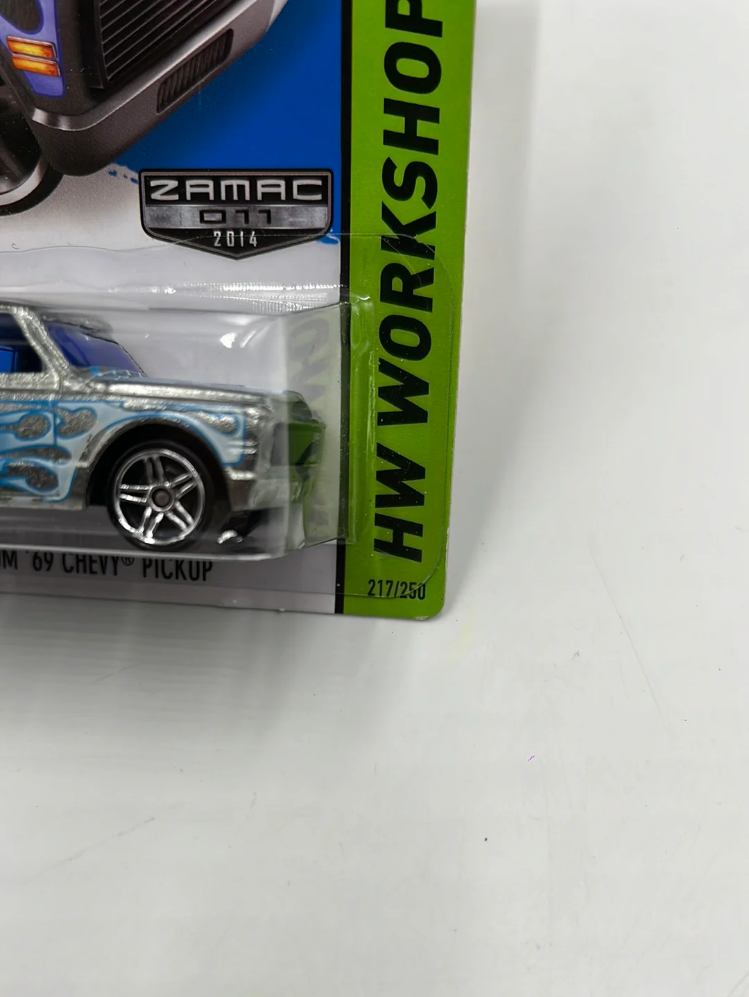 Hot Wheels 2014 HW Workshop Custom 69 Chevy Pickup Zamac #217 147C - Image 4