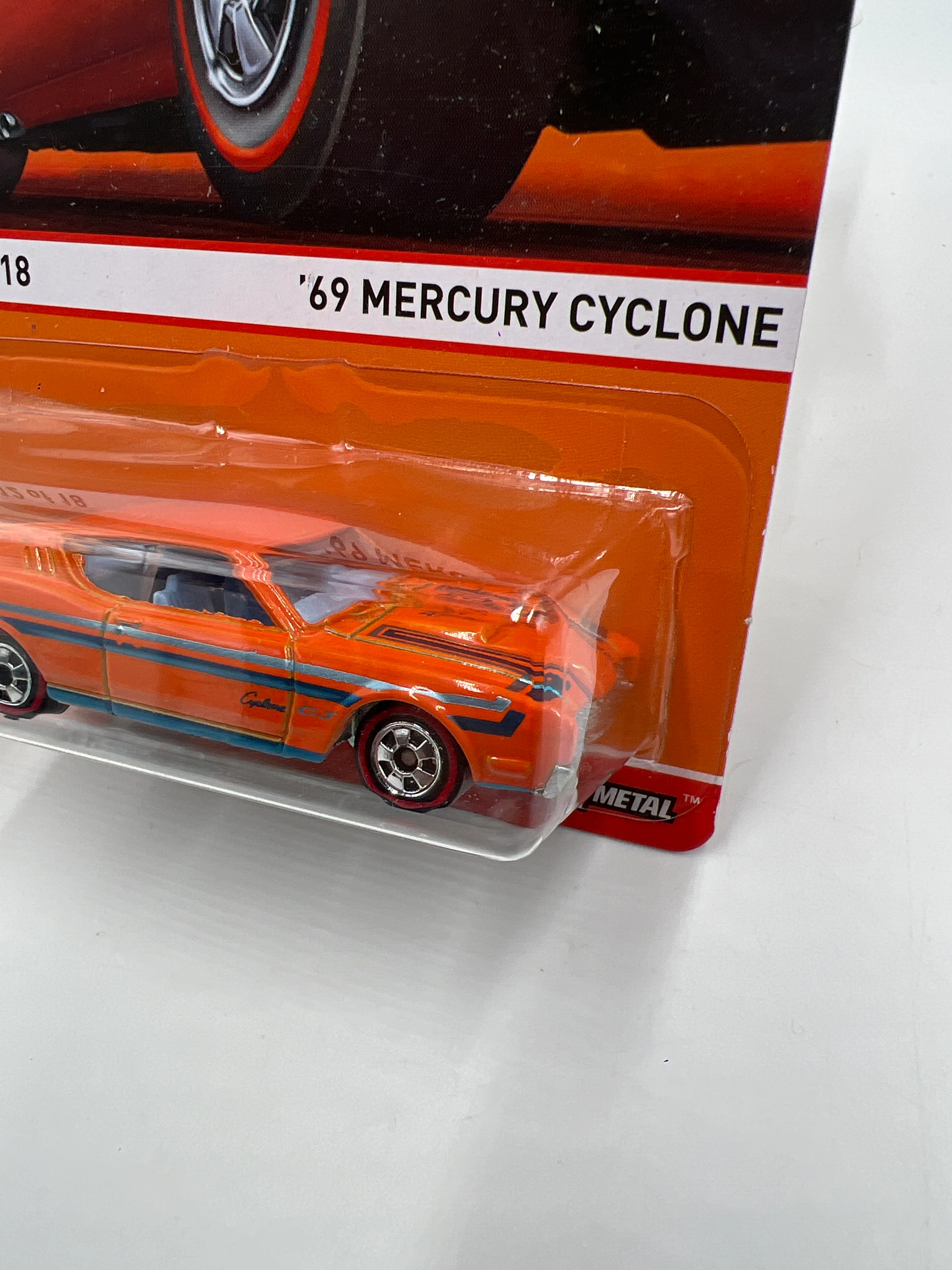 2015 Hot Wheels Redline #12 69 Mercury Cyclone Orange 158C - Image 4