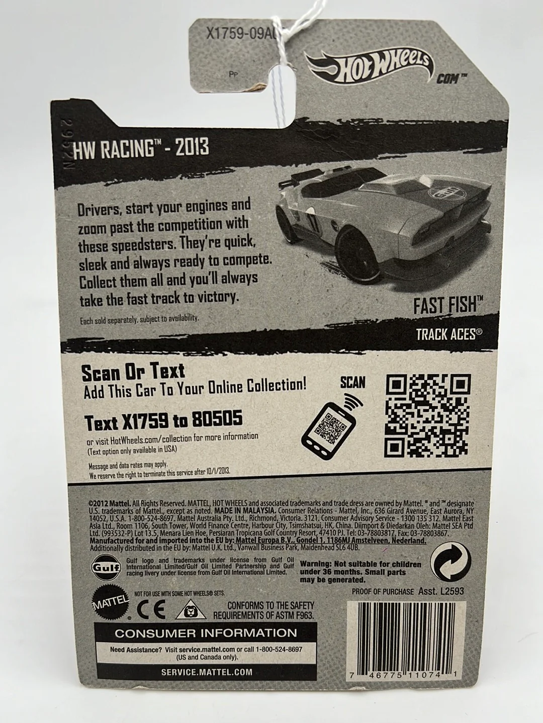 Hot Wheels 2013 Treasure Hunt Fast Fish Gulf #128 277O - Image 6