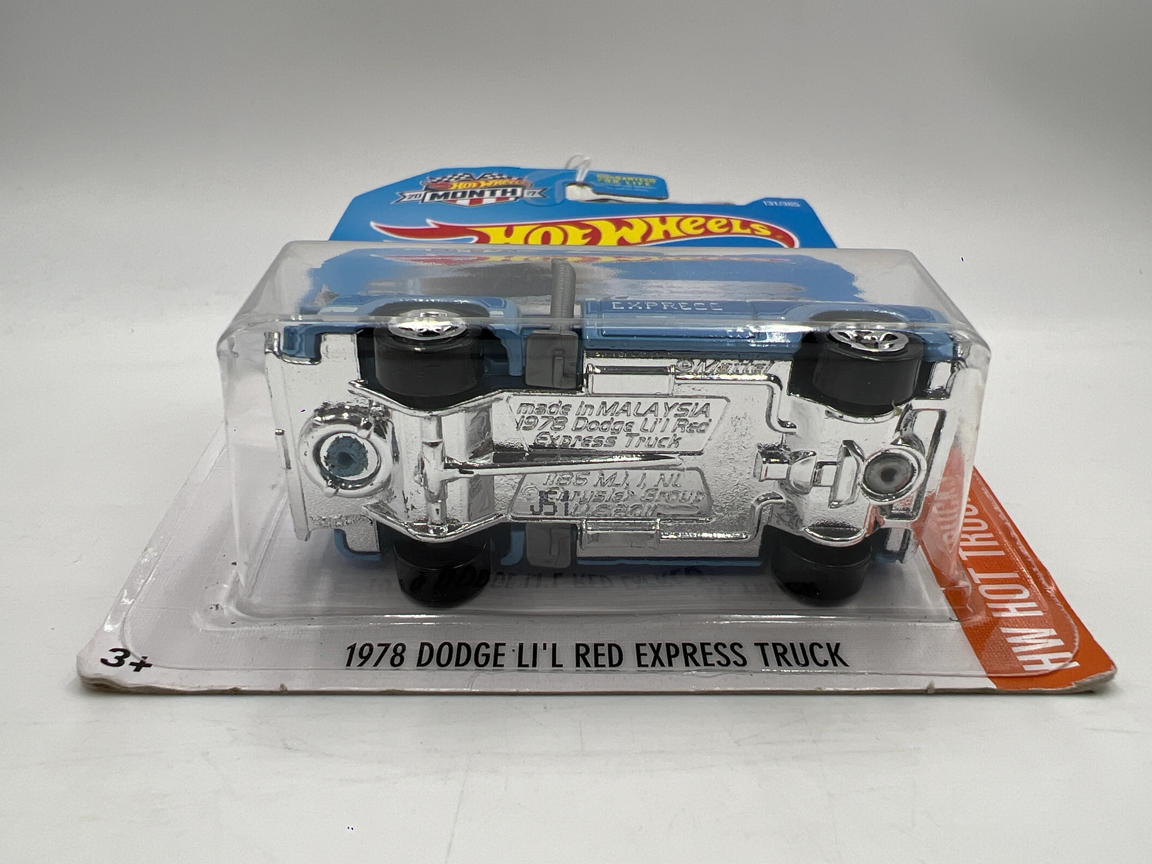 2017 Hot Wheels HW Hot Trucks #131 1978 Dodge Lil Red Express Truck Light Blue Month Card 41E - Image 6