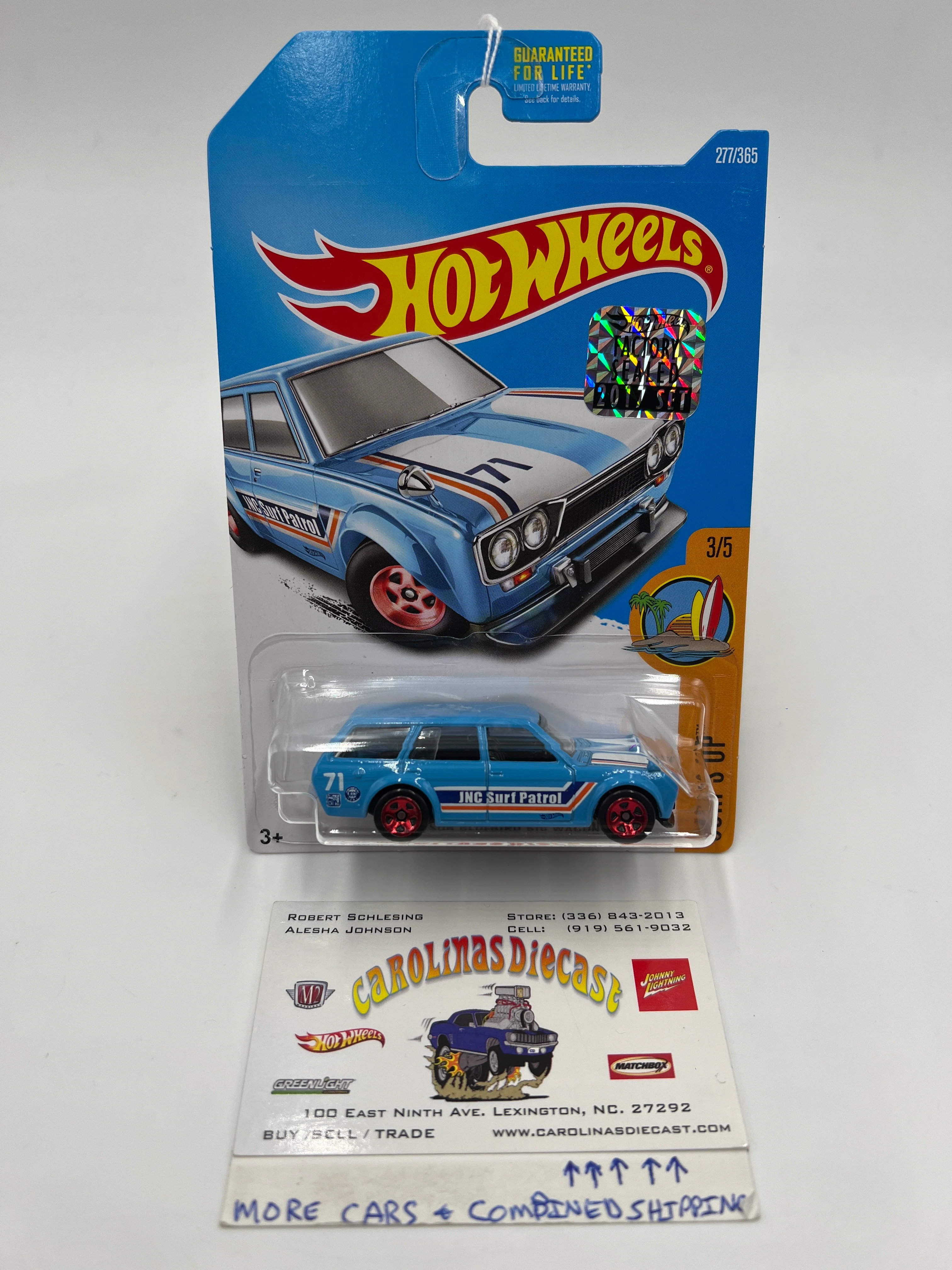 2017 Hot Wheels Factory Sealed Surfs Up #277 71 Datsun Bluebird 510 Wagon Blue (Mesh Grille) SR
