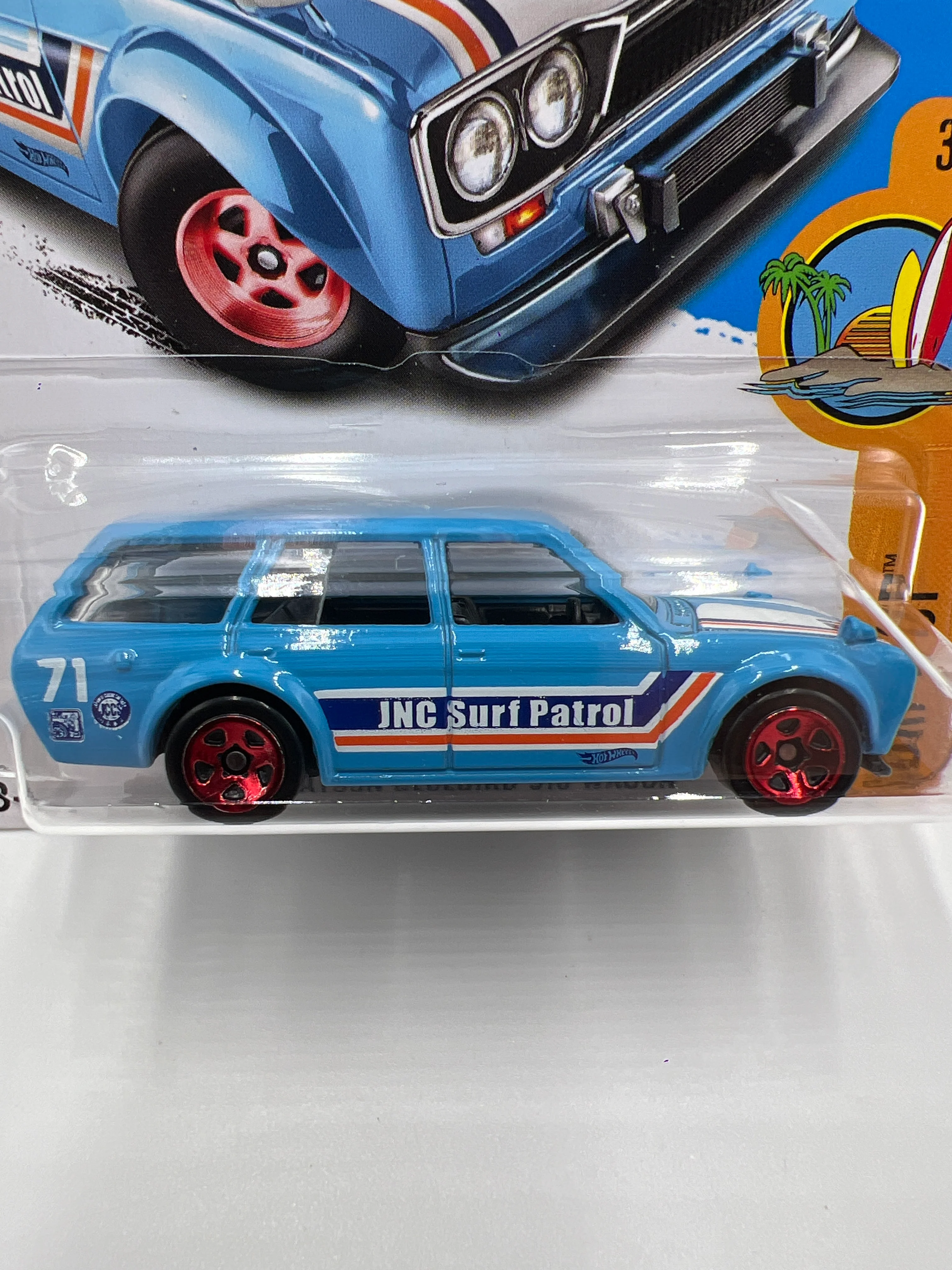 2017 Hot Wheels Factory Sealed Surfs Up #277 71 Datsun Bluebird 510 Wagon Blue (Mesh Grille) SR - Image 3