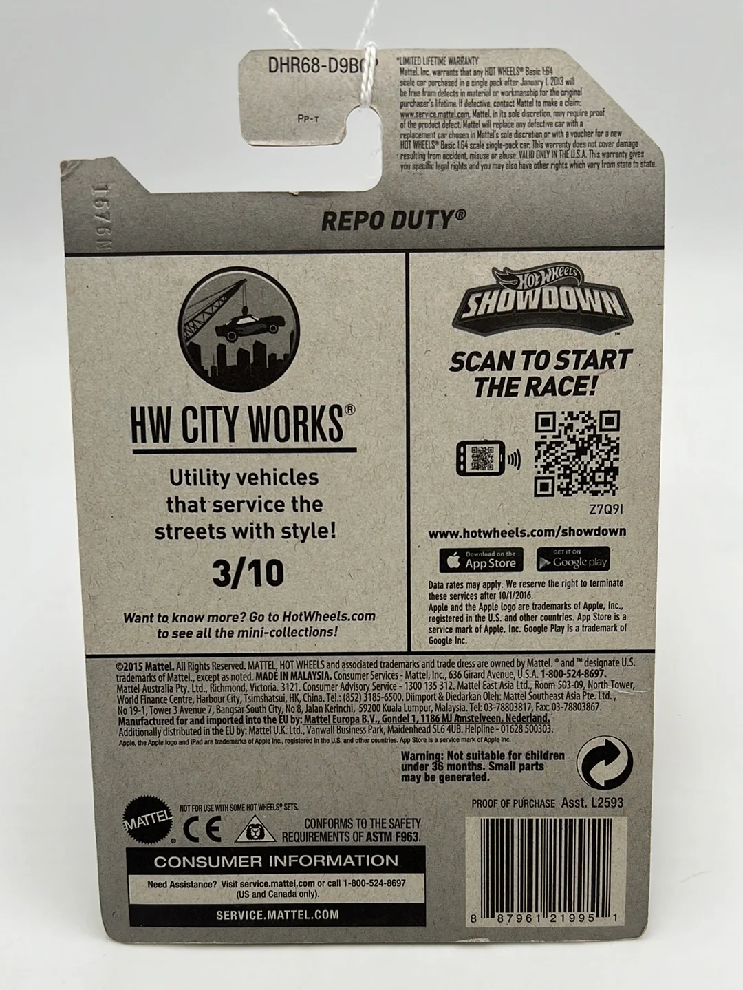 Hot Wheels 2016 Treasure Hunt Repo Duty #168 277E - Image 7